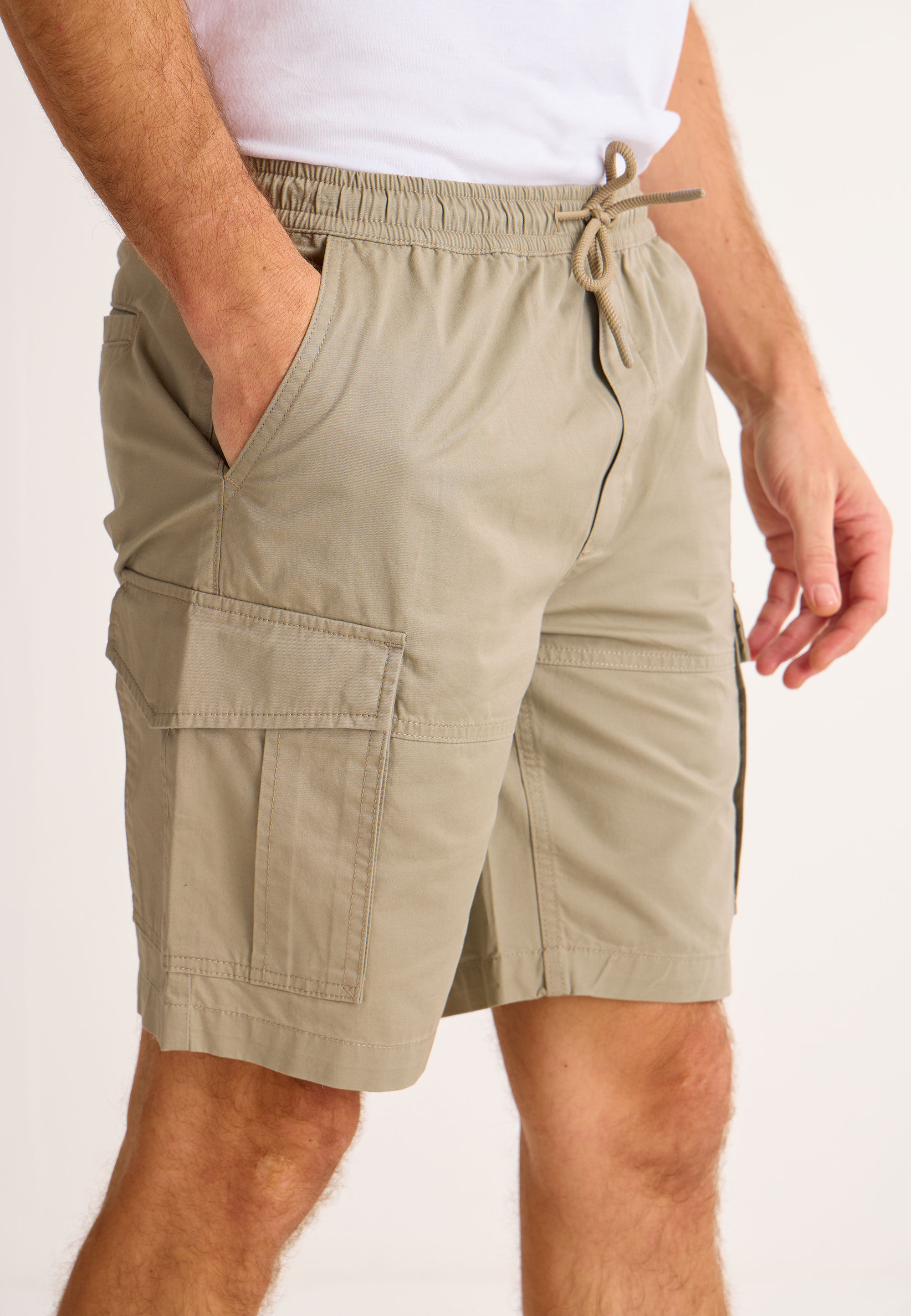 Mens Khaki Cargo Shorts