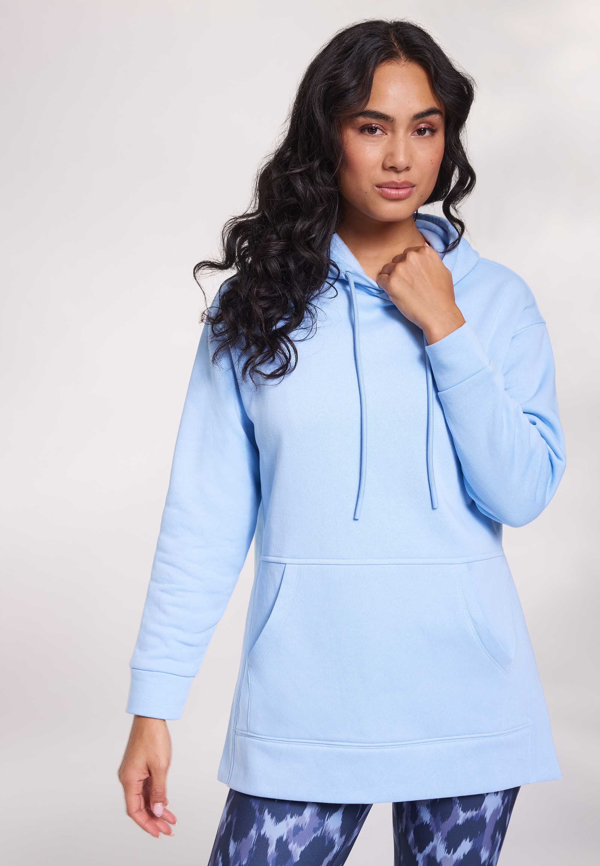 Womens Blue Side Split Hoodie