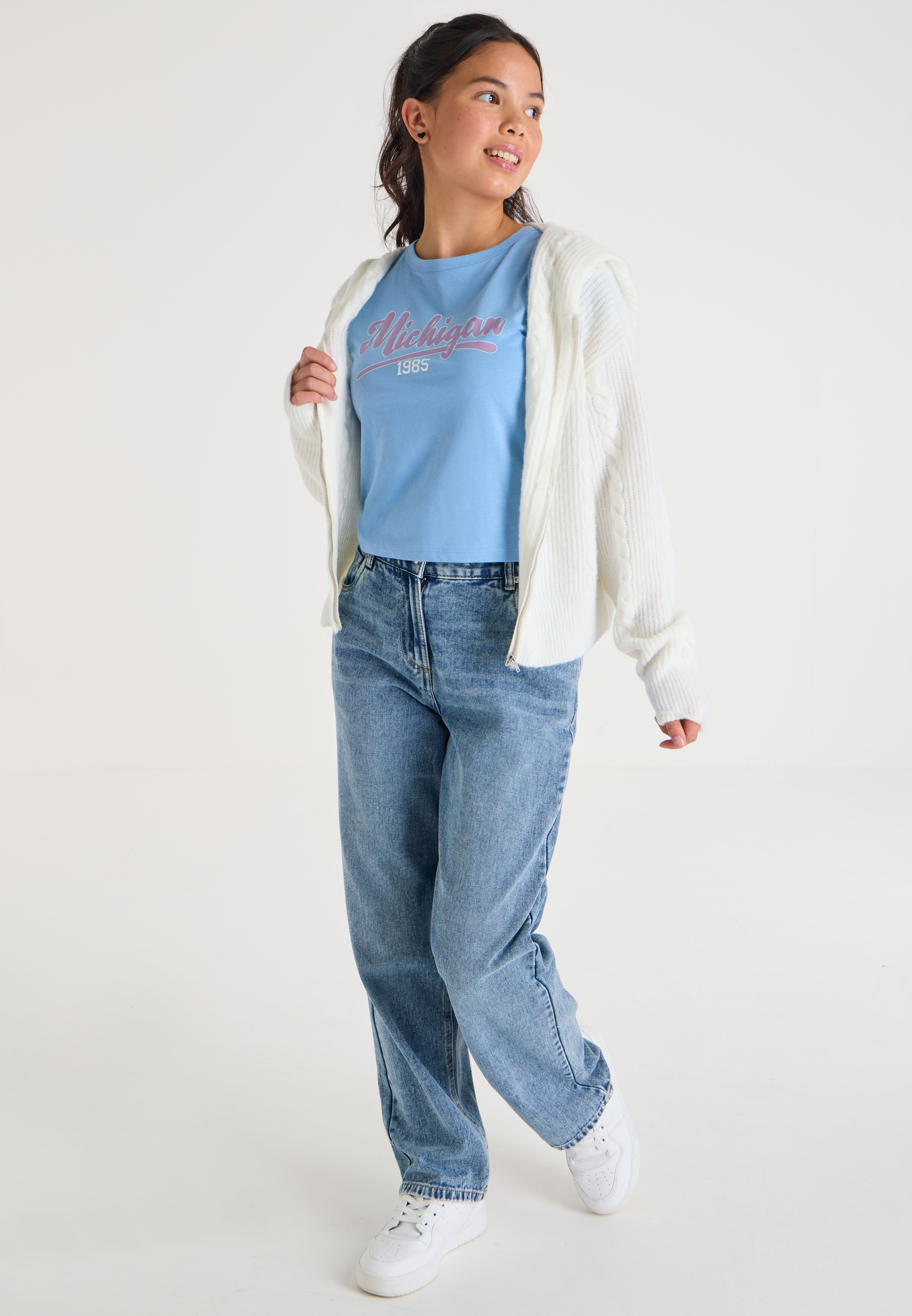 Older Girls Blue Michigan Short Sleeve T-Shirt