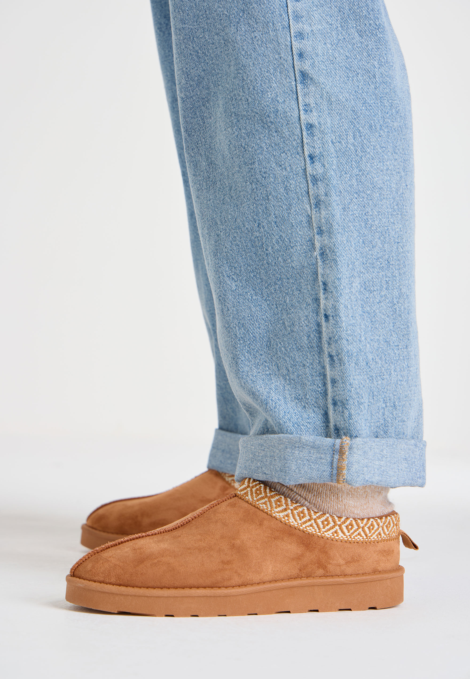 Womens Tan Casual Cosy Mule