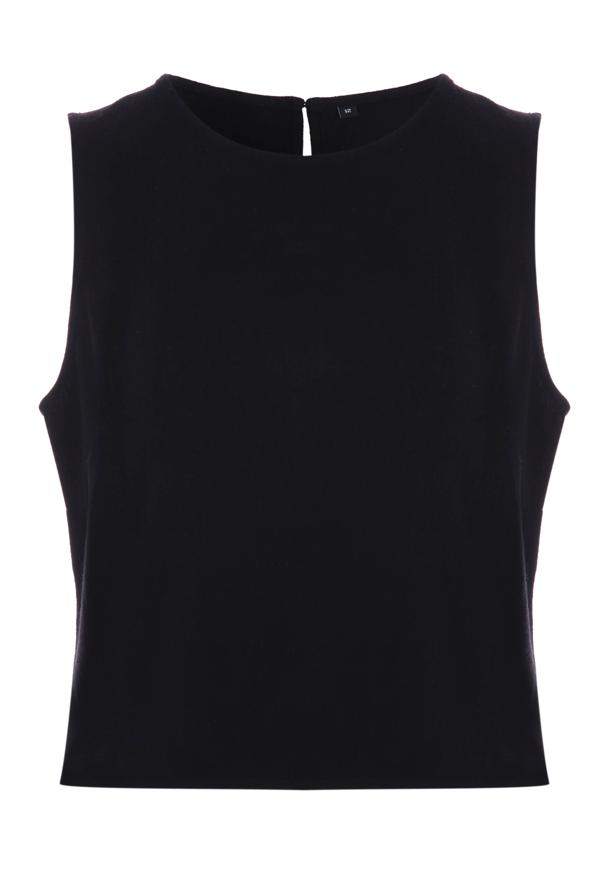 Womens Black Plain Linen Vest Top
