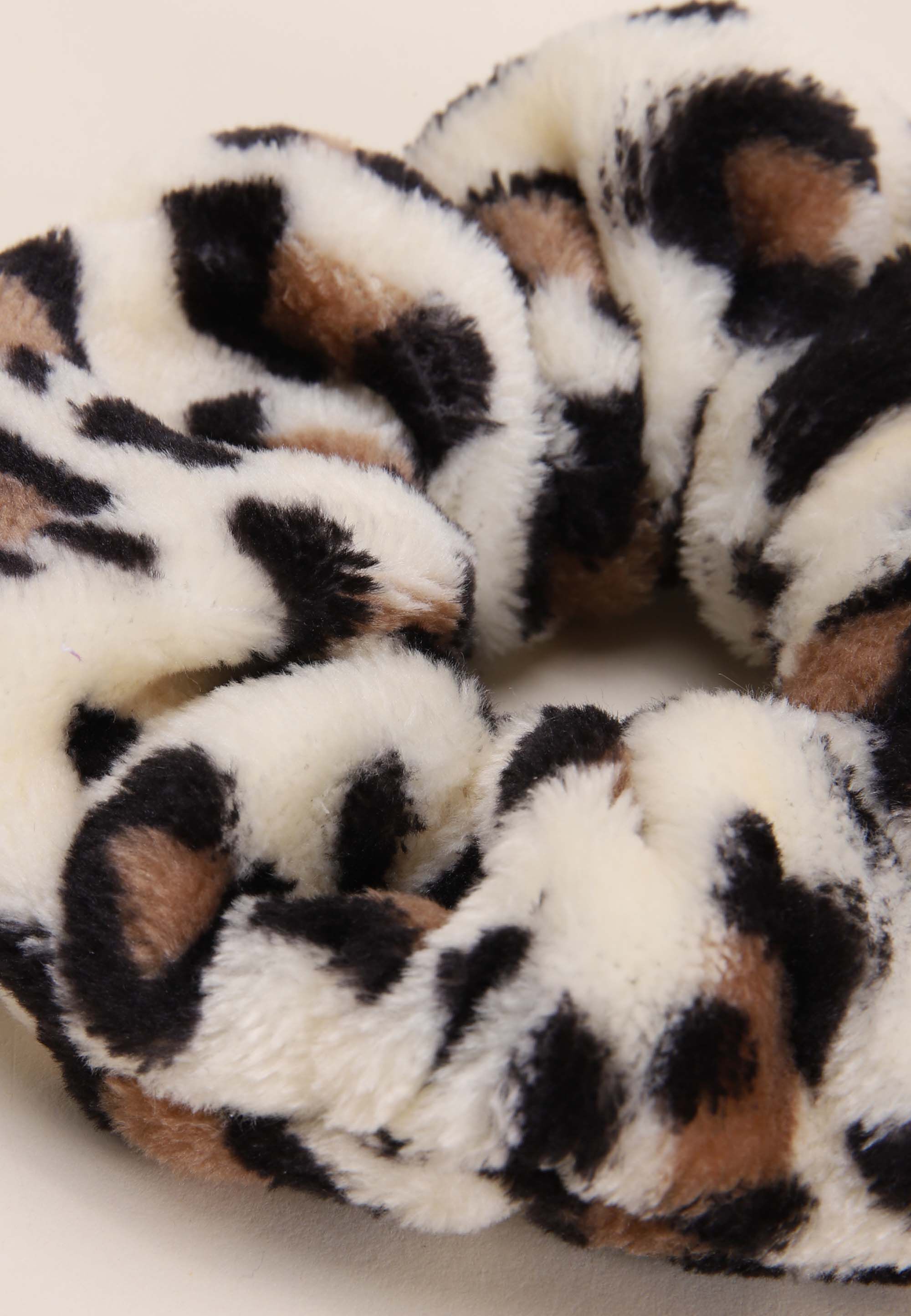 Womens Brown Leopard Towelling Scrunchy