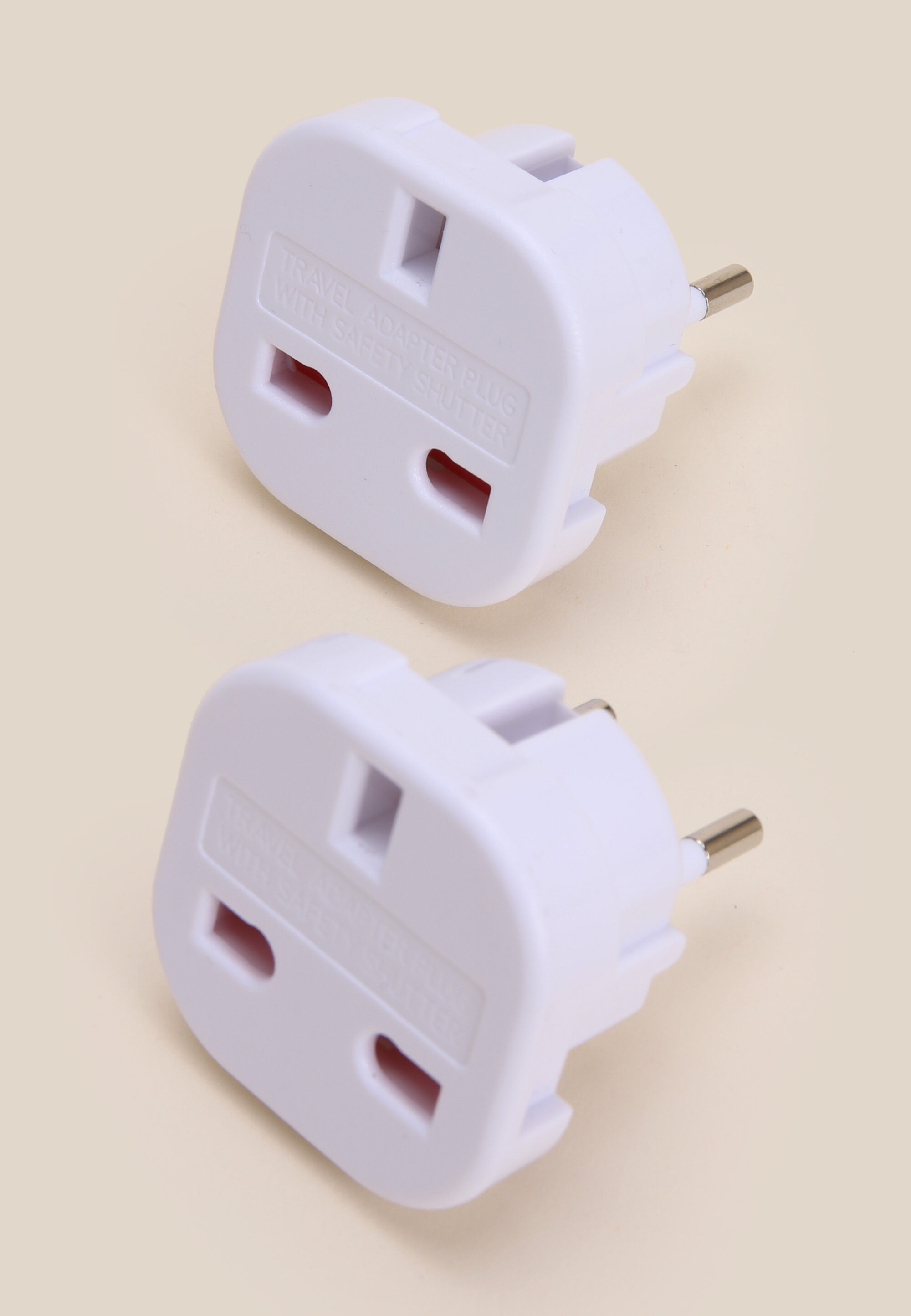 Womens 2pk White Travel Plug Adaptors