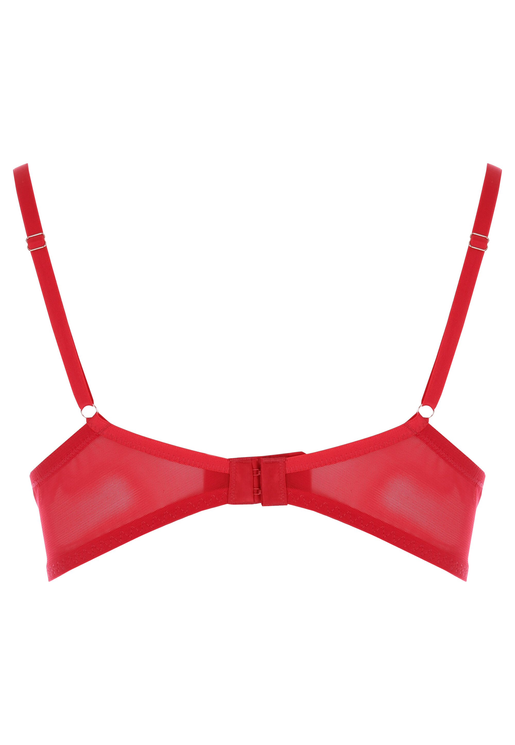 Womens Red Non-Padded Lily Lace Bra