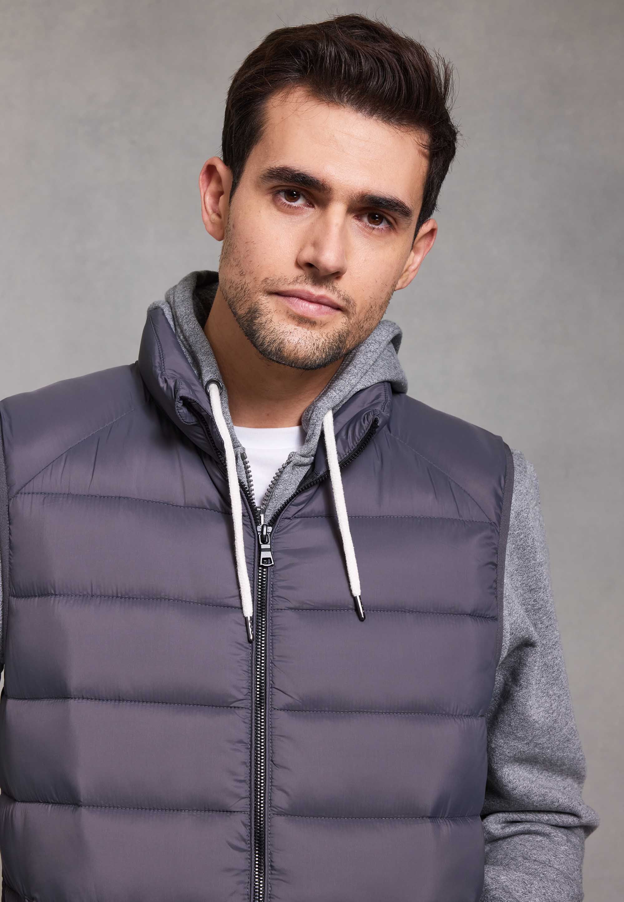 Mens Navy Plain Padded Gilet Jacket