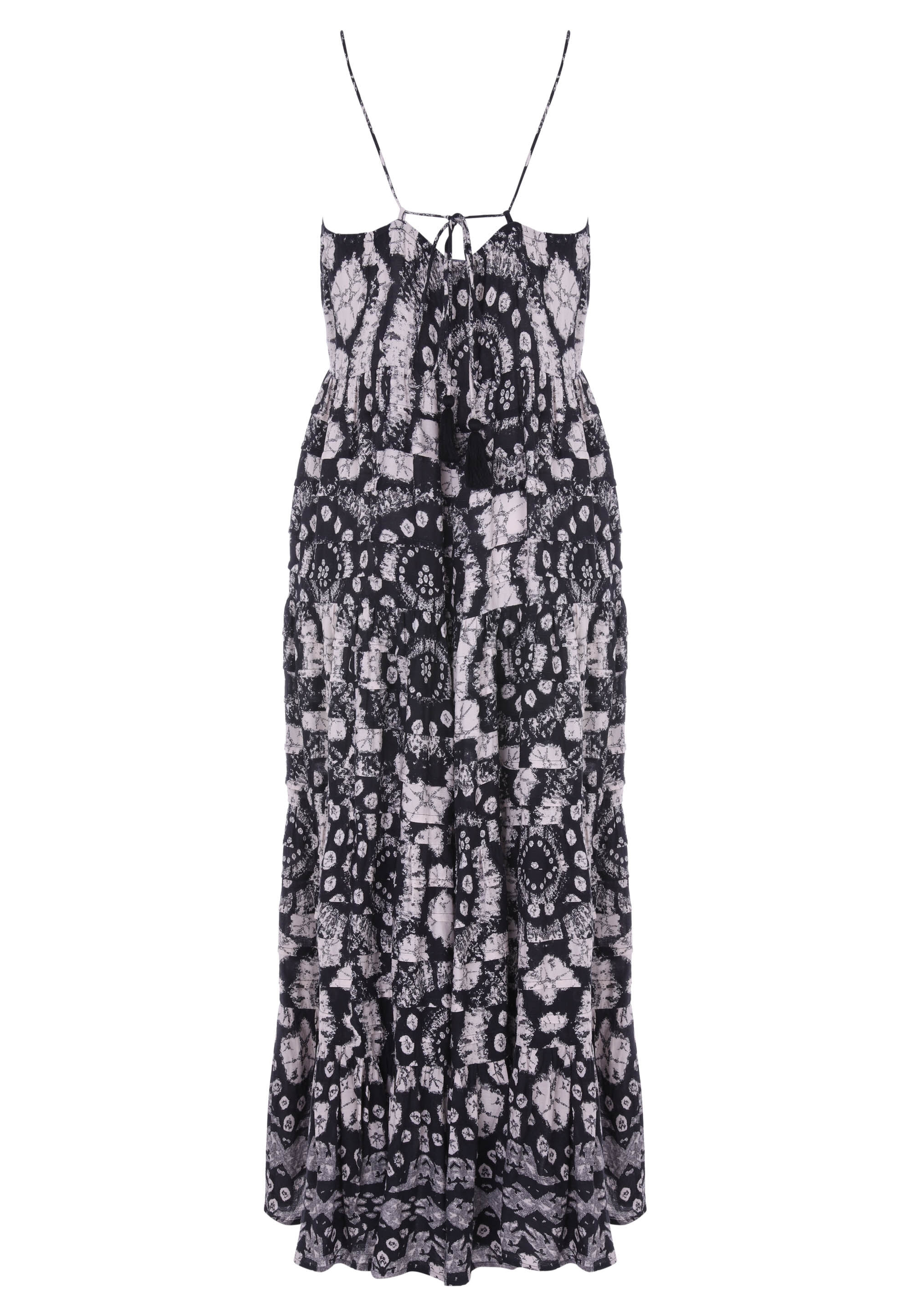 Womens Charcoal & White Tie-Dye Pintuck Detail Dress