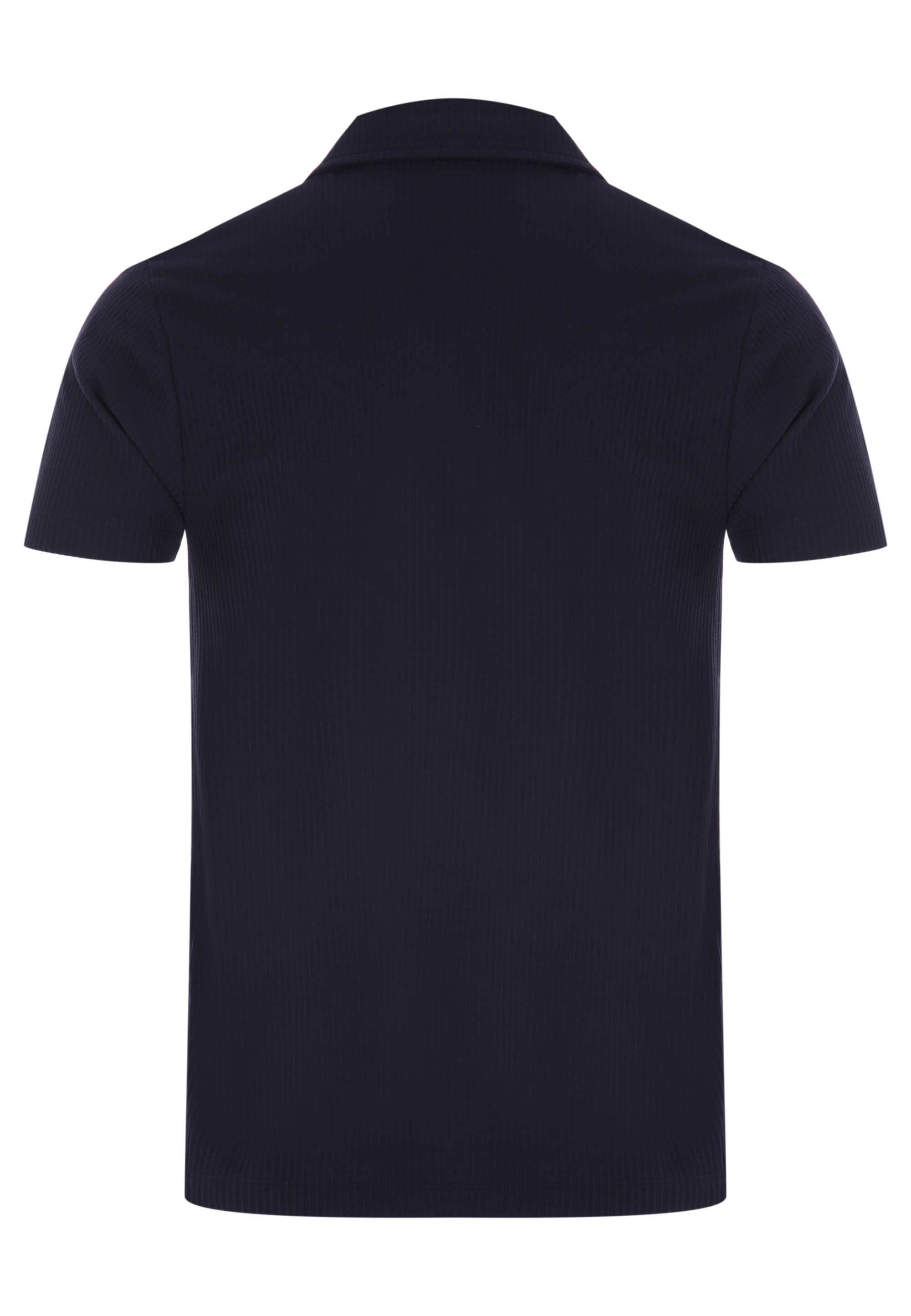 Mens Navy Blue Rib Polo Shirt