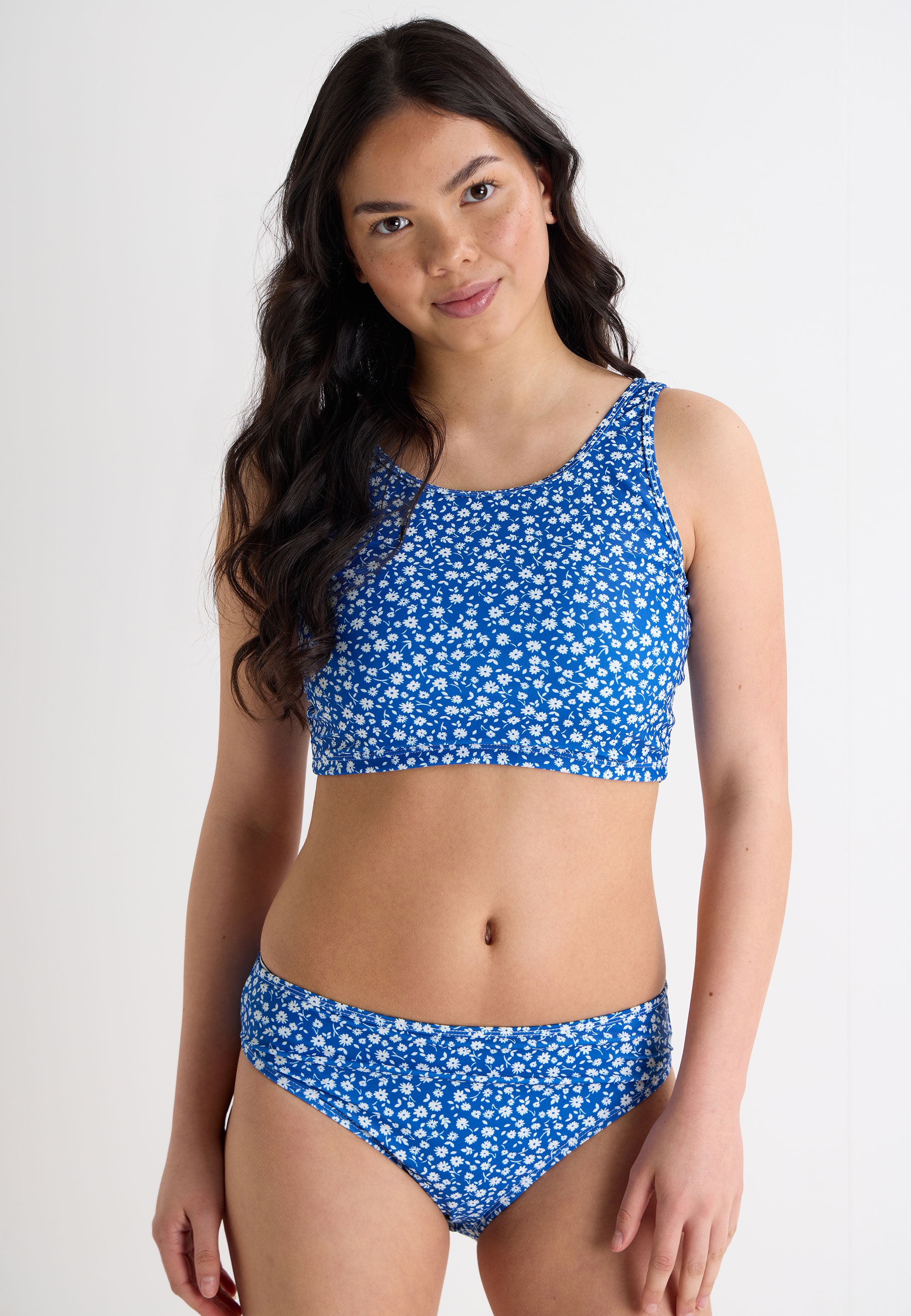 Older Girls Blue Ditsy Print Bikini