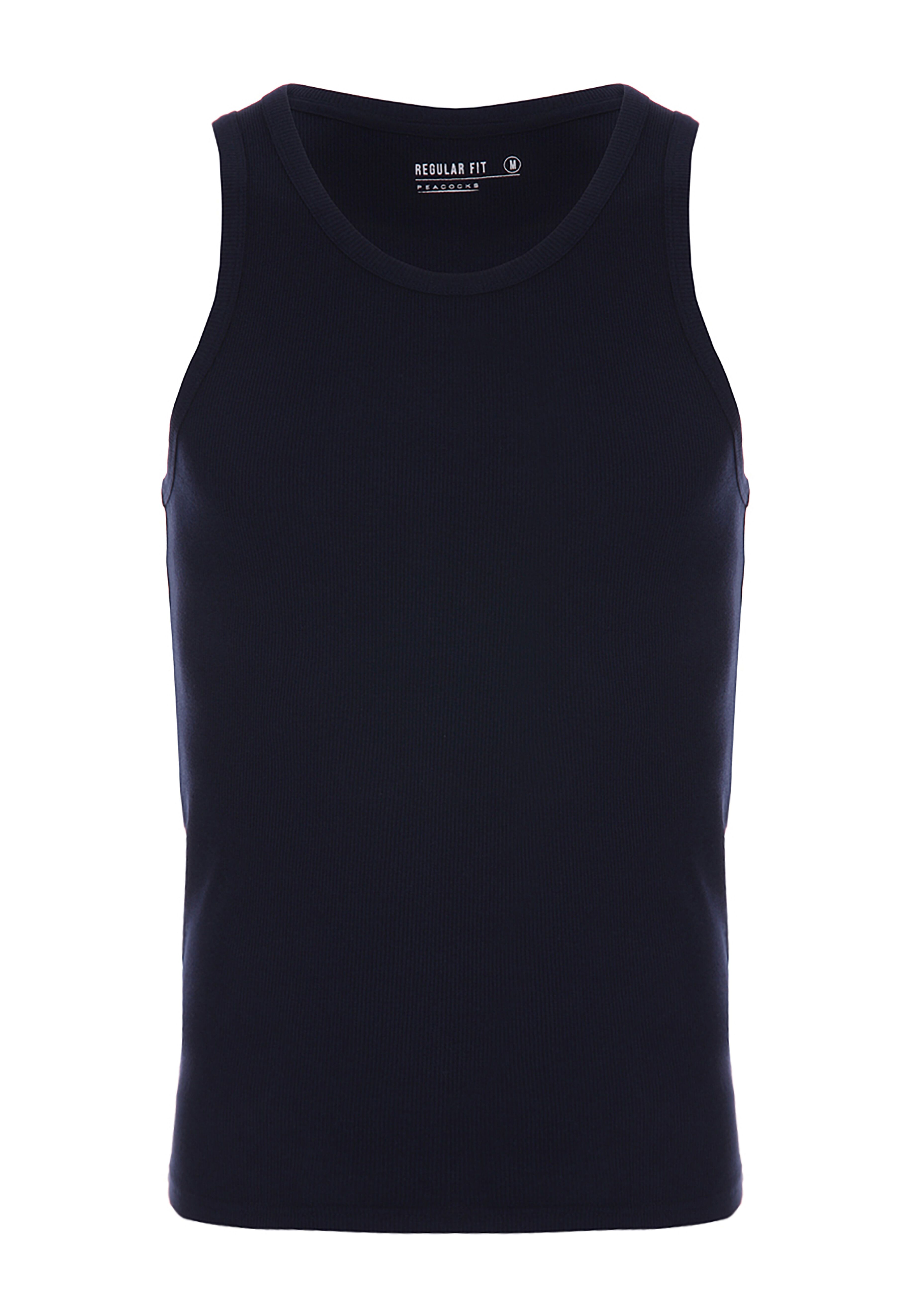 Mens Navy Ribbed Vest