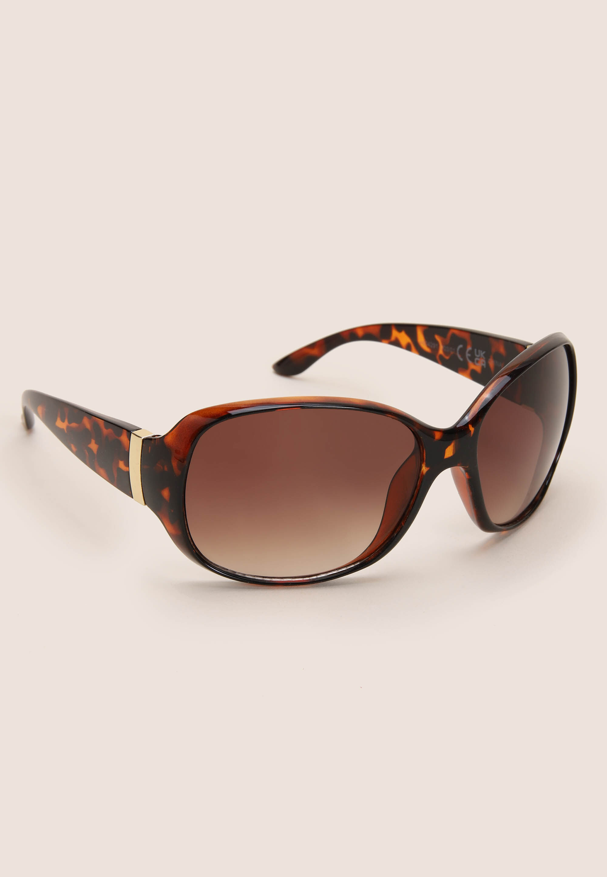 Womens Brown Tortoise Large Square Sunglasses