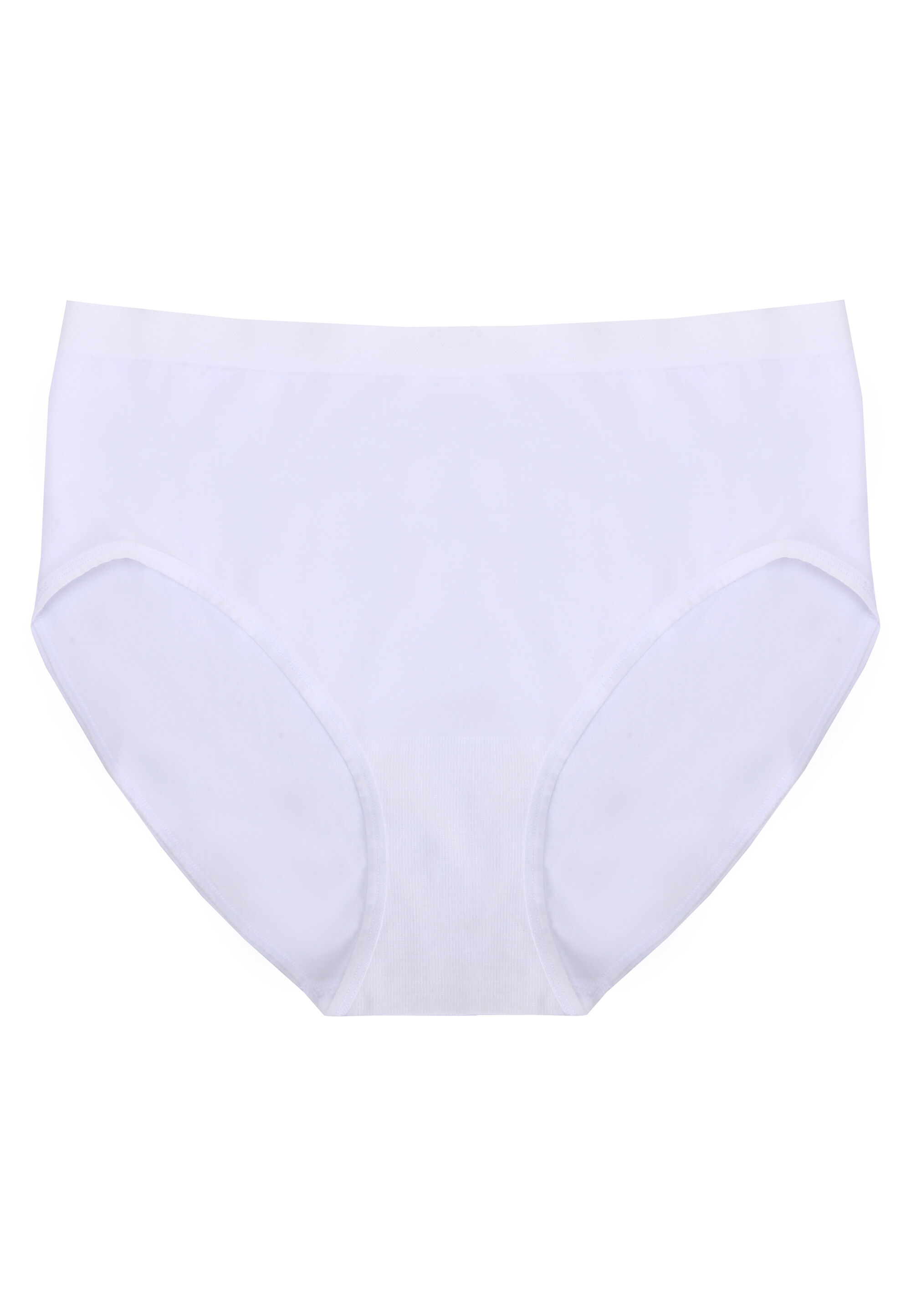 Womens White Seam Free High Leg Briefs
