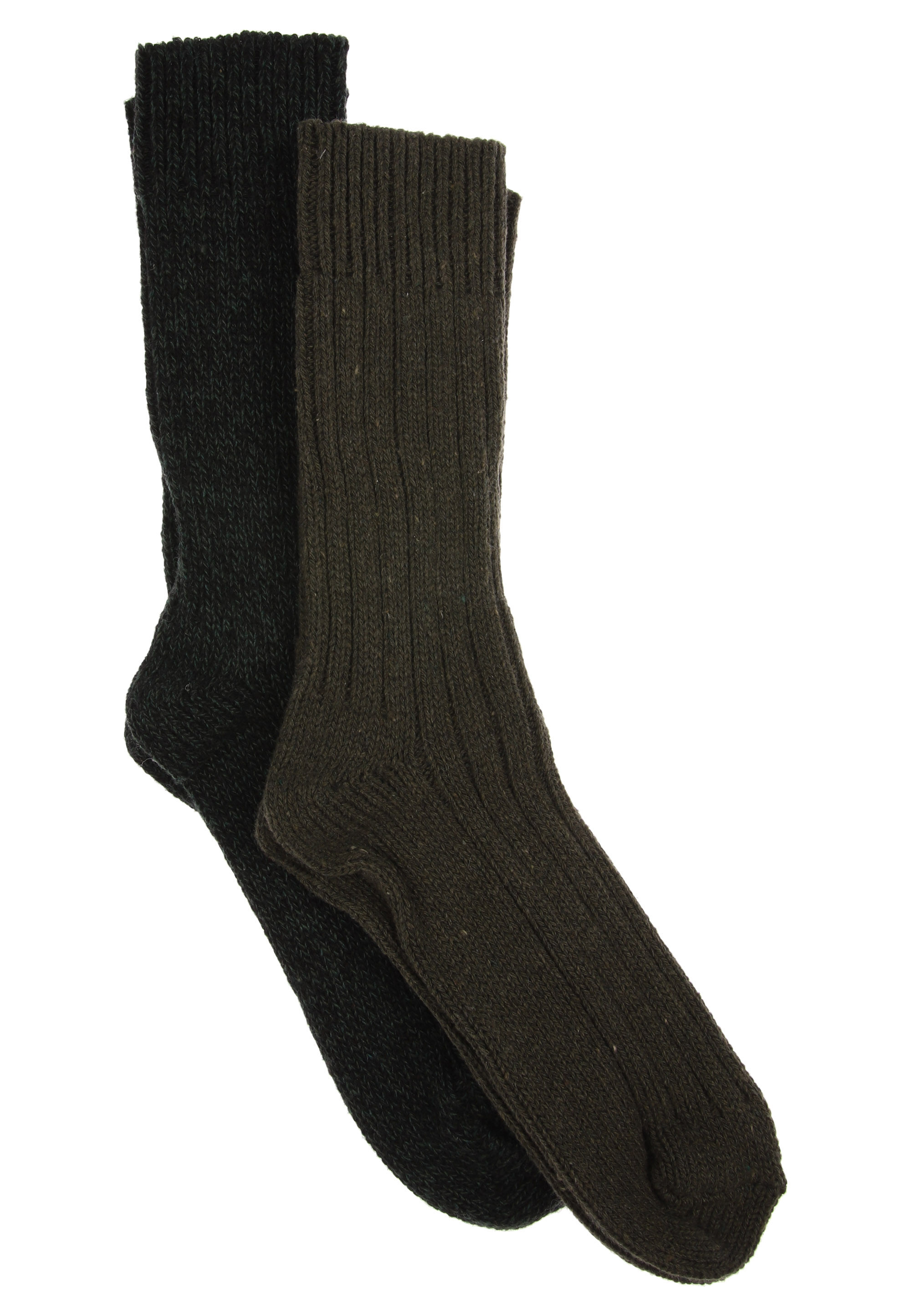 Mens 2pk Green Ribbed Socks
