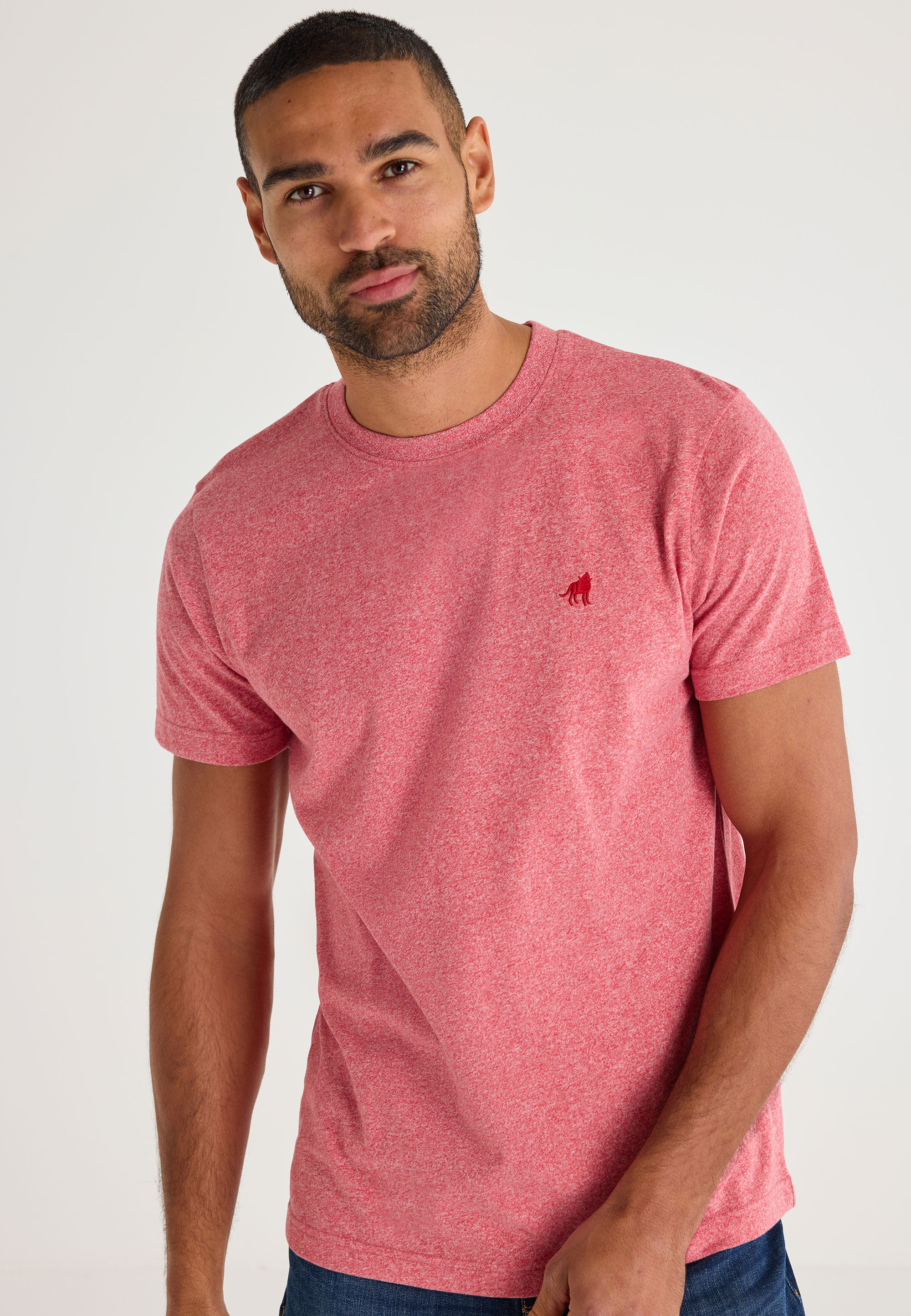 Mens Red Plain Grindle T-Shirt