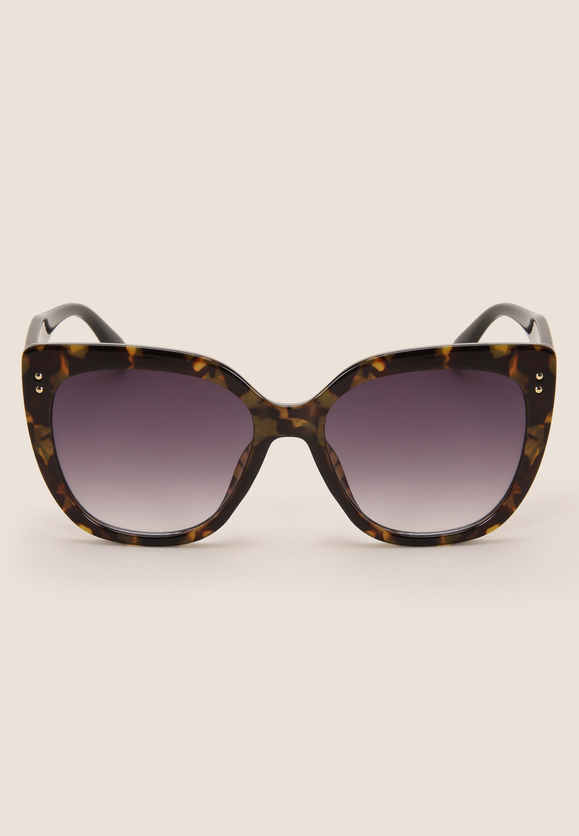 Womens Brown Tortoise Pattern Cat Eye Sunglasses