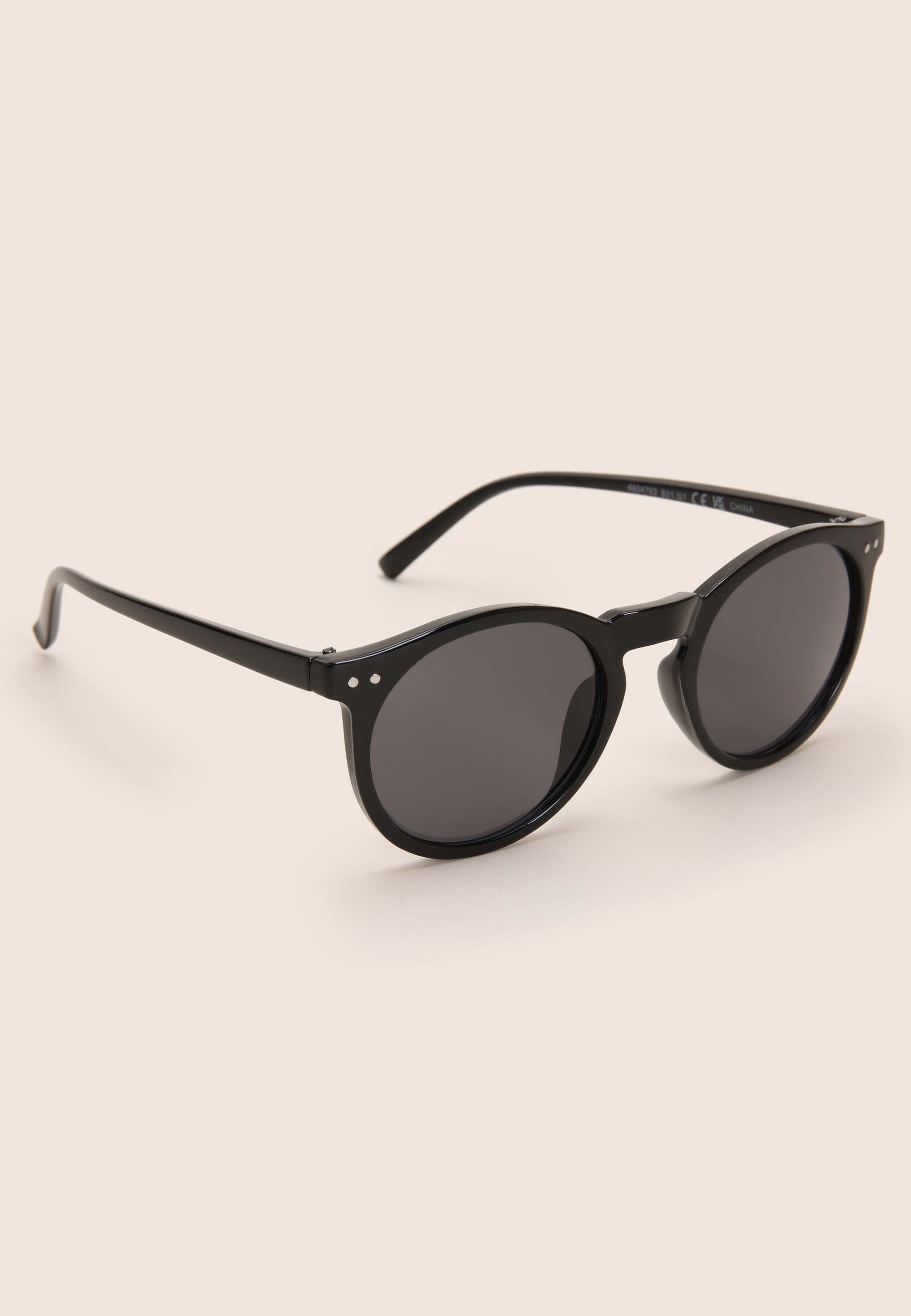 Mens Black Round Preppy Sunglasses