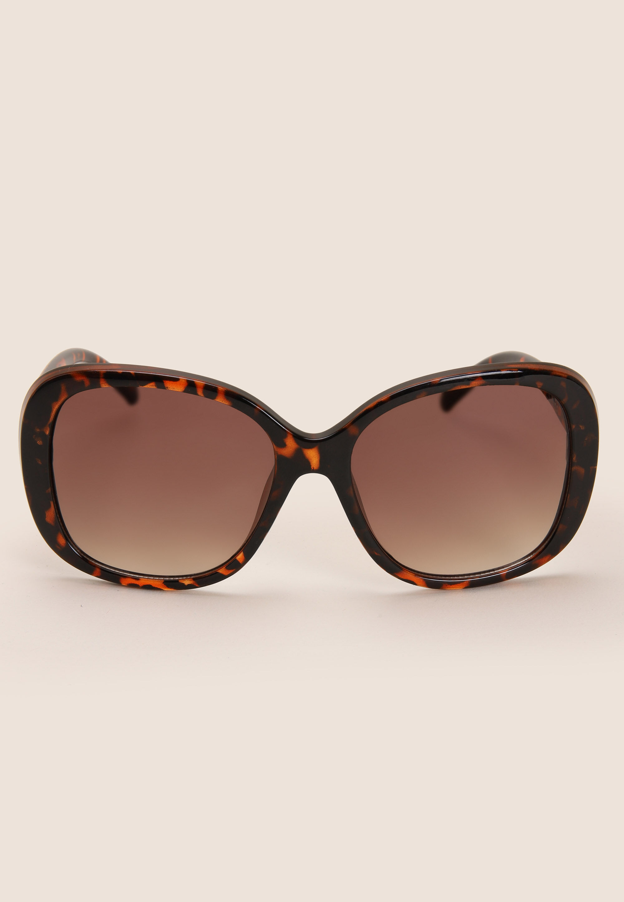 Womens Brown Tortoiseshell Large Sunglasses