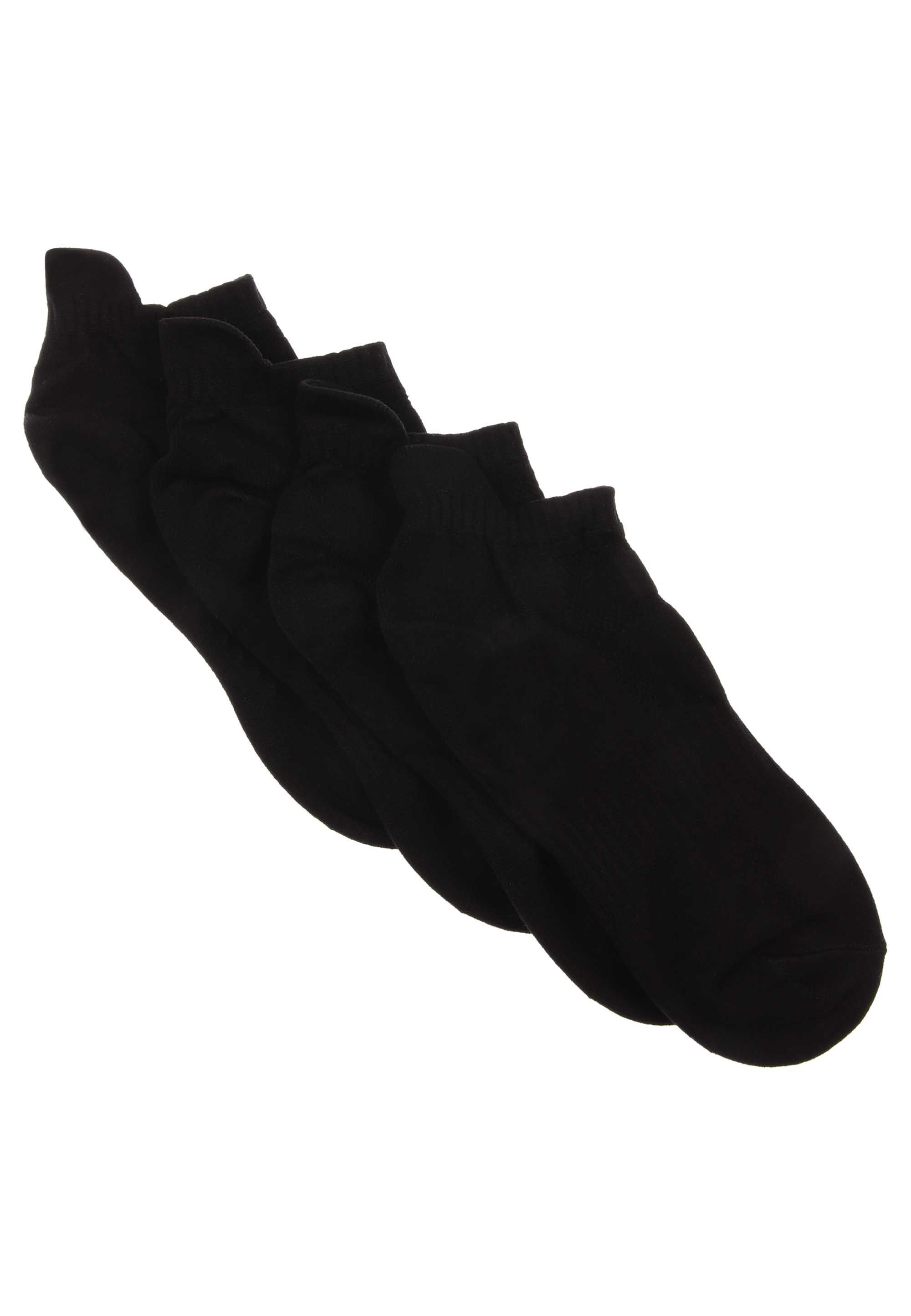 Womens 4pk Black Microfibre Trainer Socks