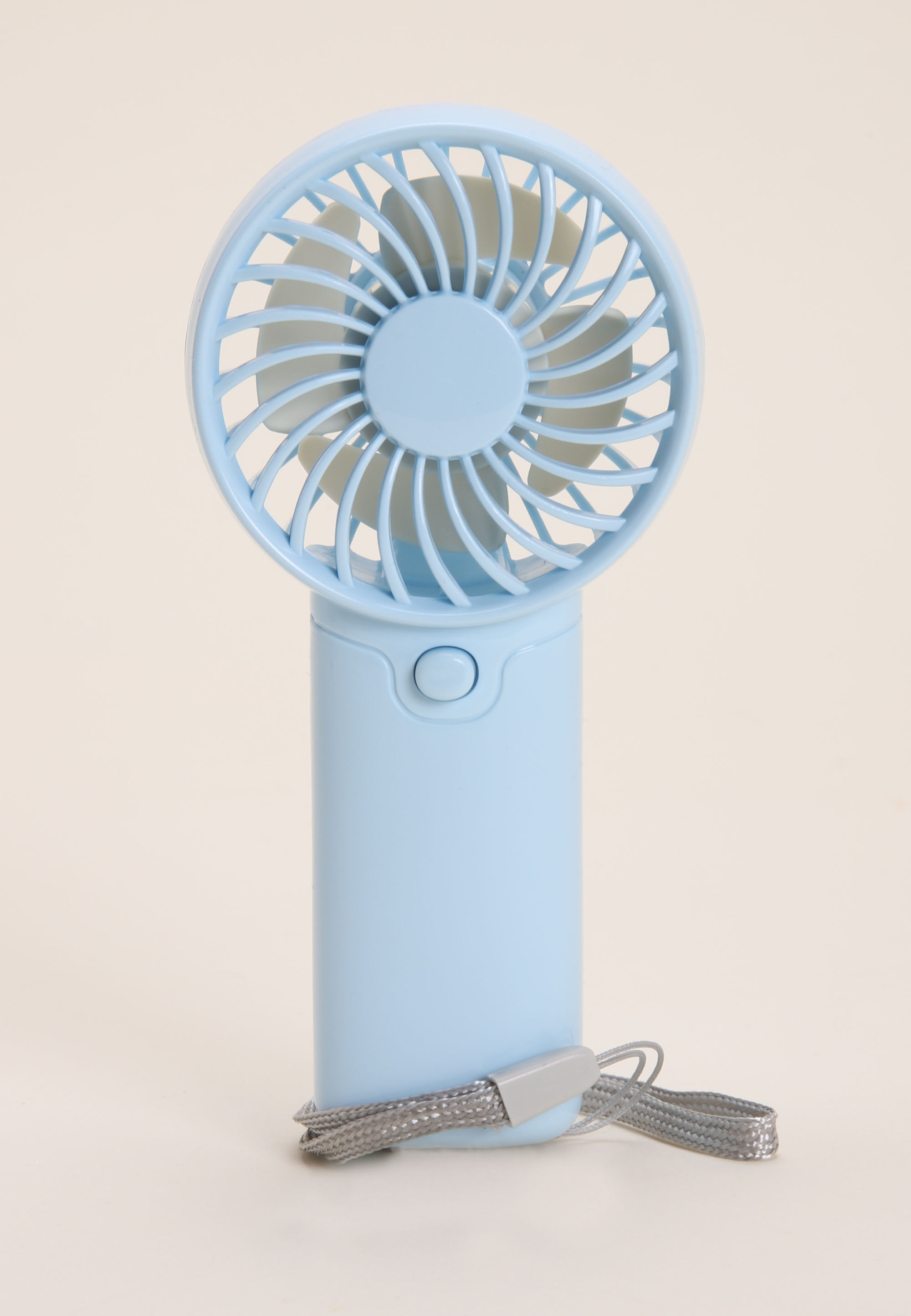 Womens Blue Plain Mini Hand Fan
