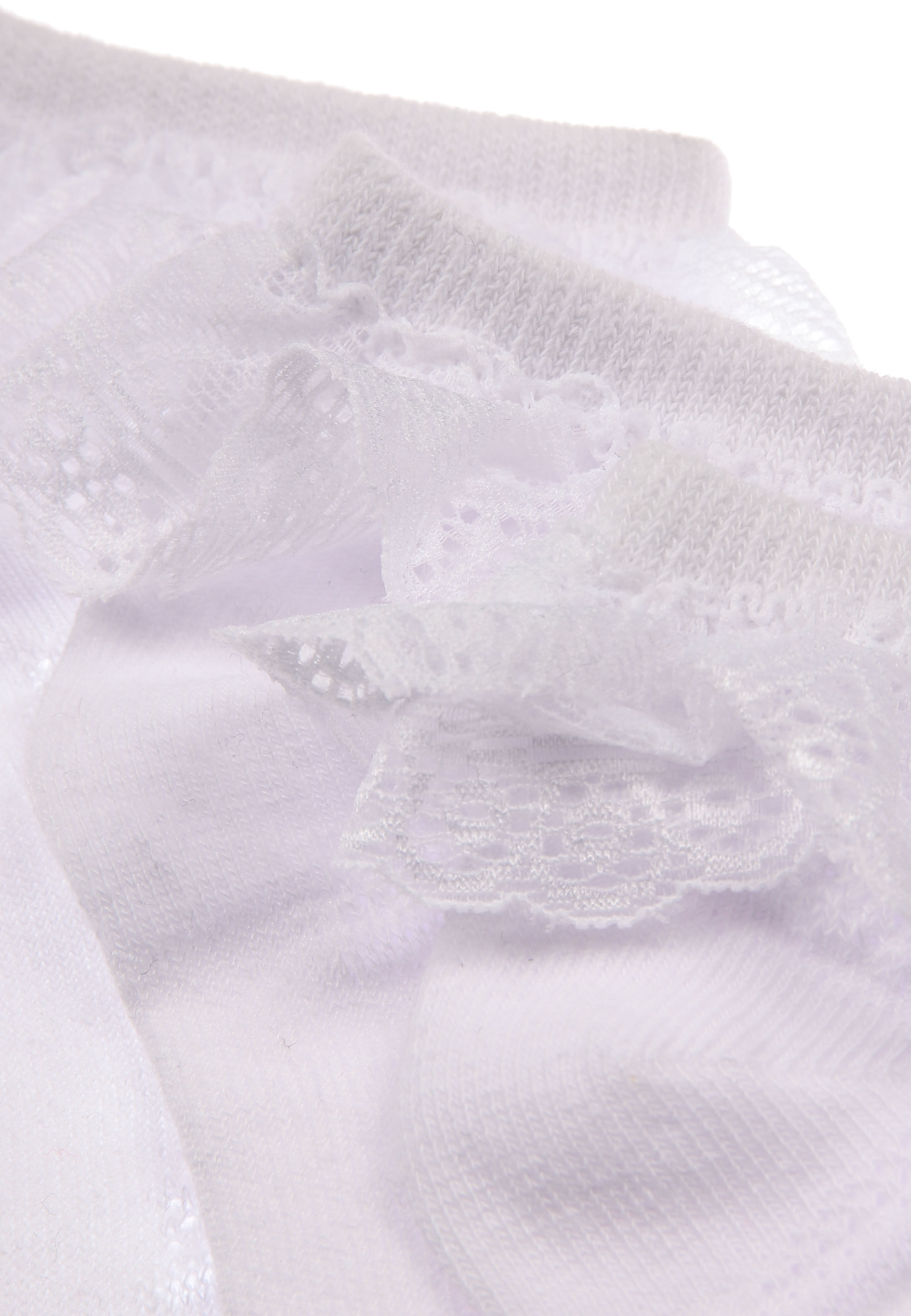 Girls 3pk White Frill Trainer Socks