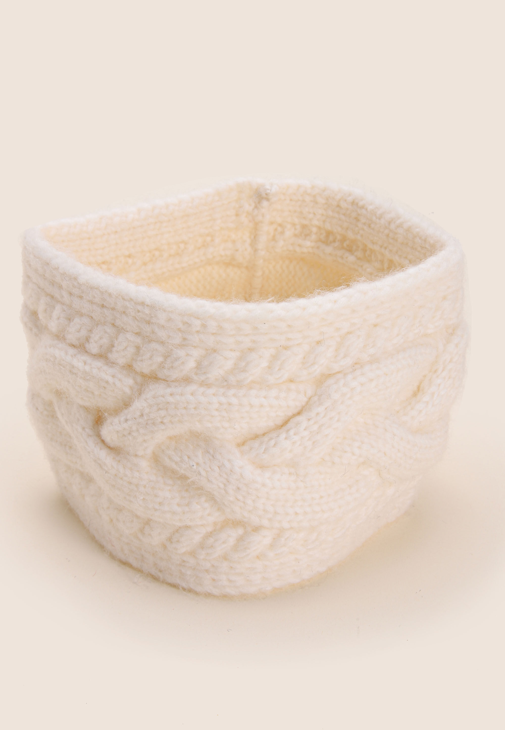 Womens Cream Cable Knitted Headband