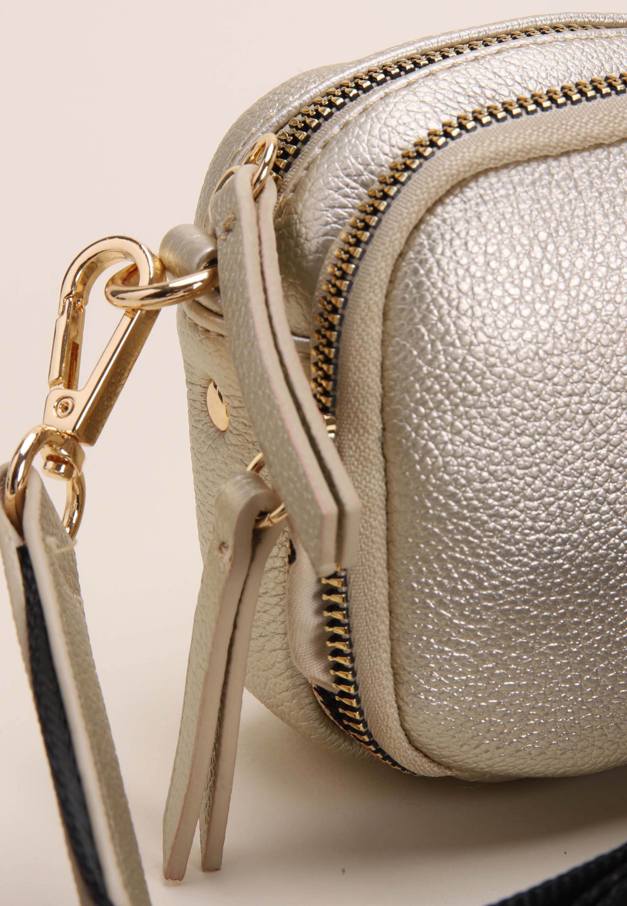 Womens Gold Mini Camera Bag