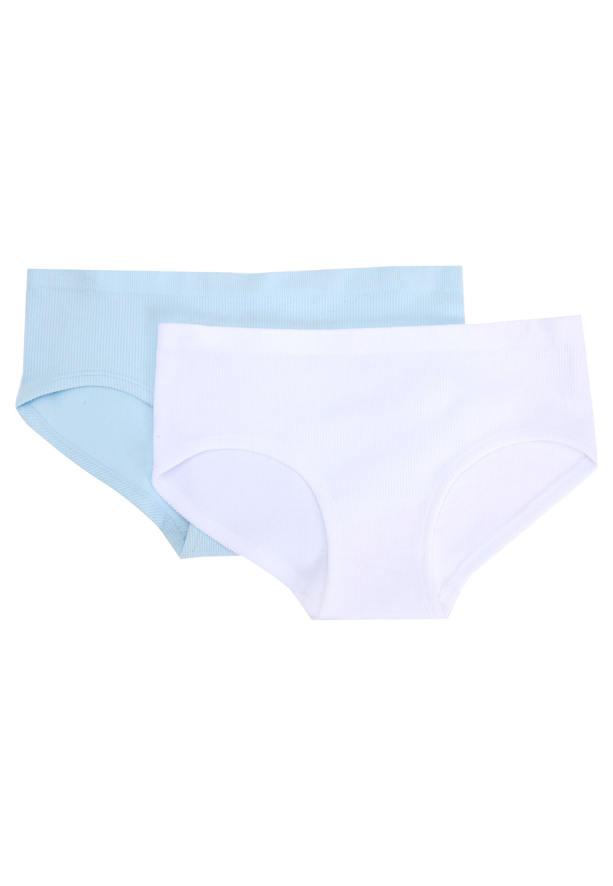 Older Girls 2pk Blue & White Rib Briefs