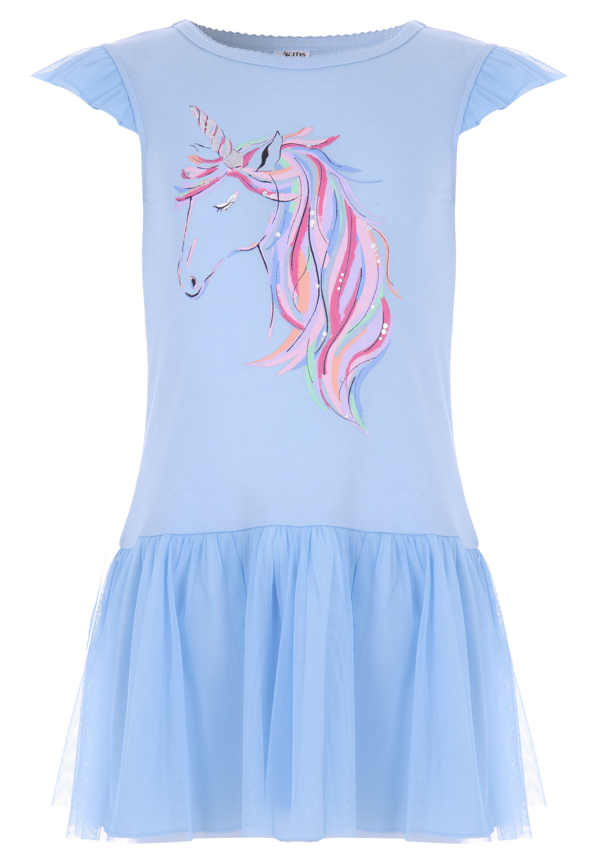 Younger Girls Blue Unicorn Tutu Night Dresses