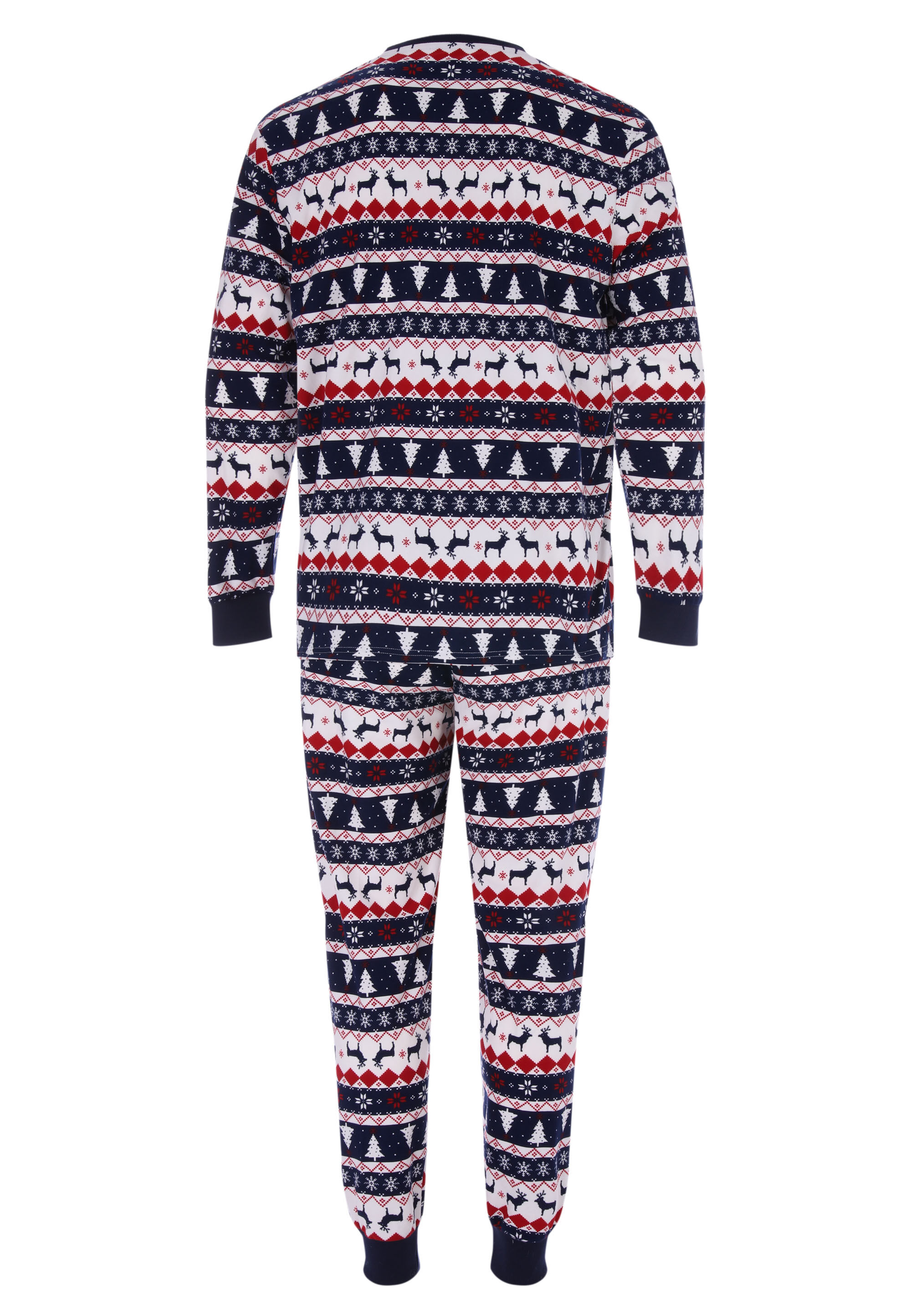 Mens Blue Fair Isle Christmas Family Pyjama Set