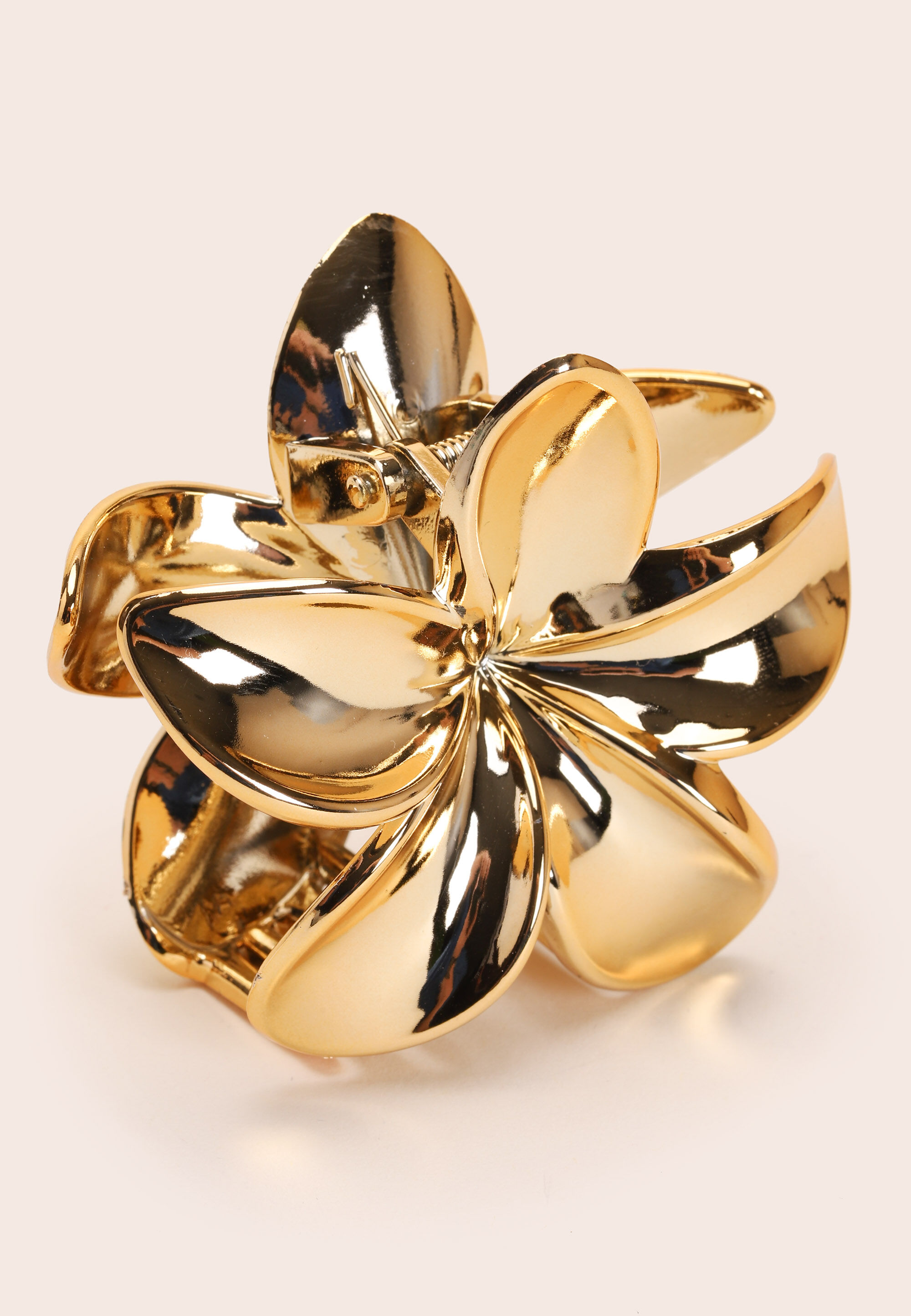 Womens Gold Flower Claw Hair Clip