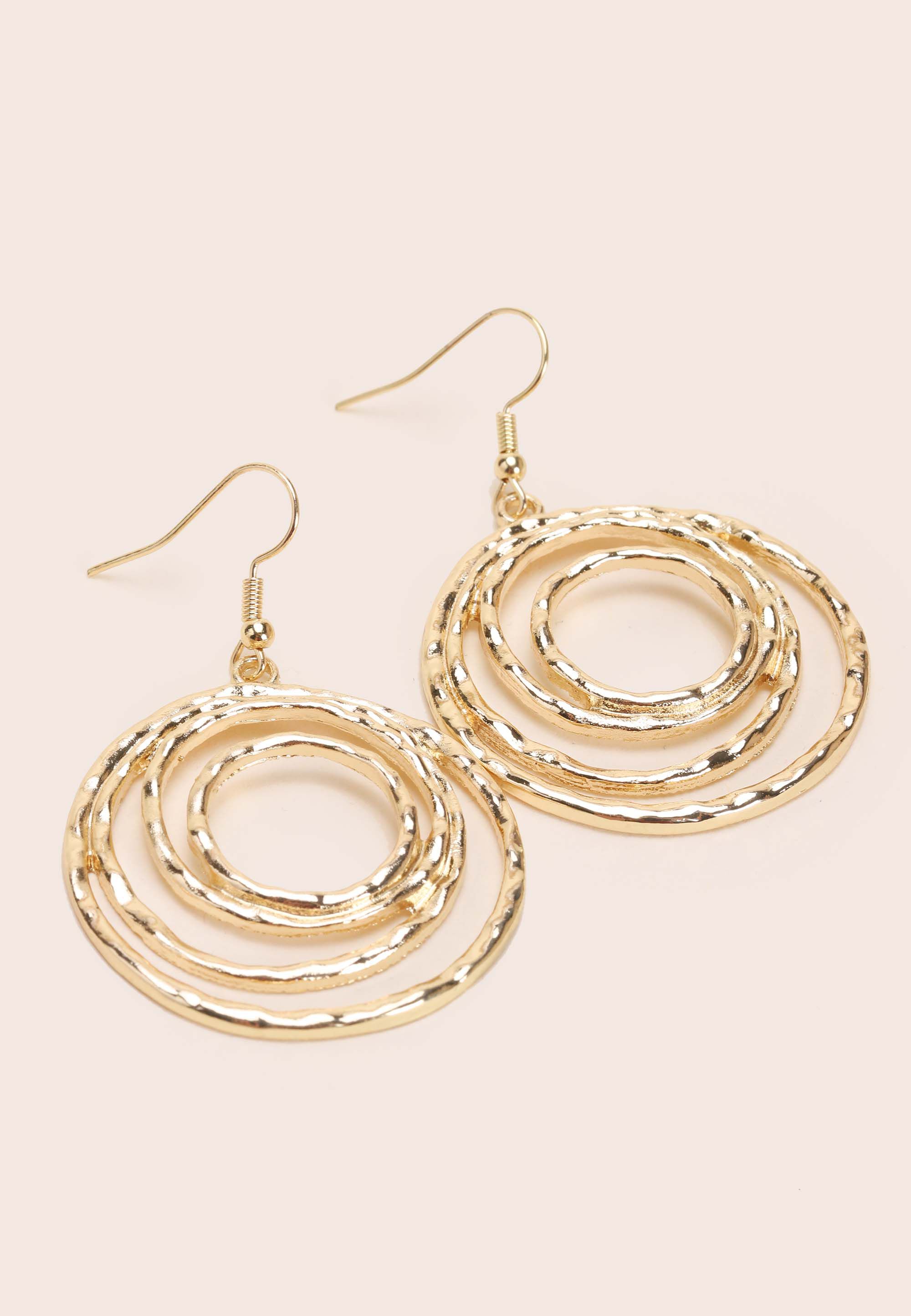 Womens Gold Spiral Drop Earrings
