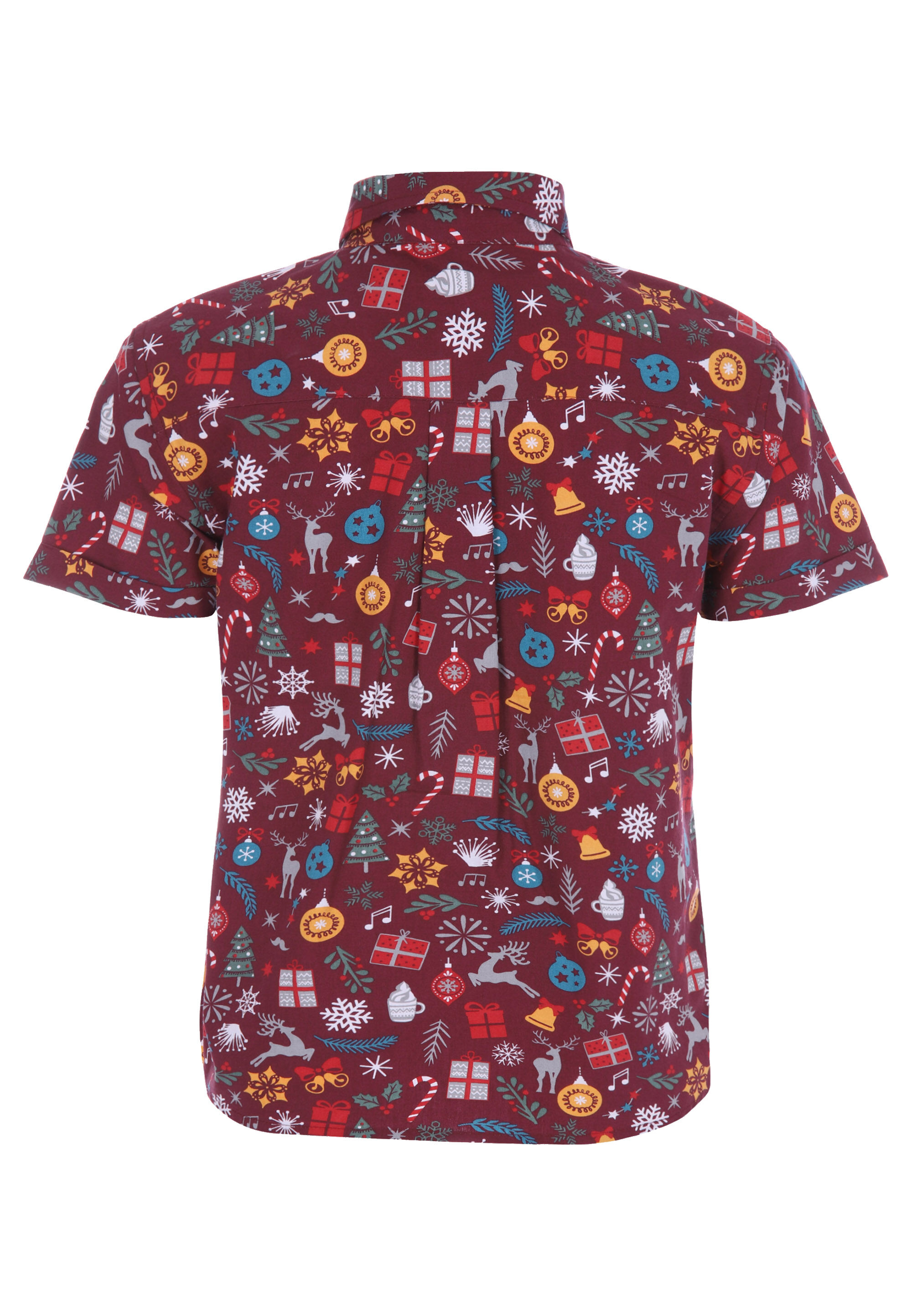Younger Boys Red Christmas Print Shirt