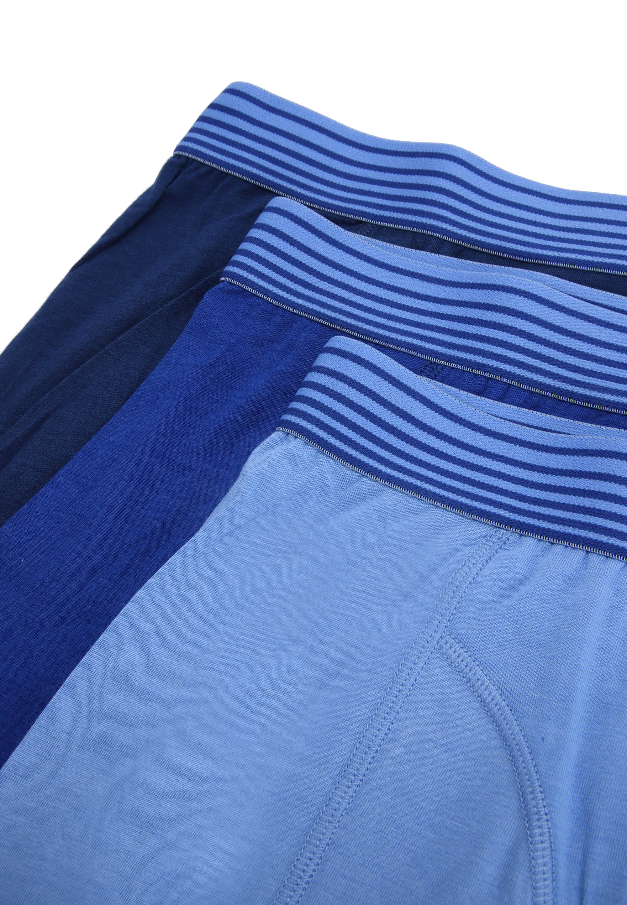 Mens 3pk Blue & Navy Trunks with Keyhole
