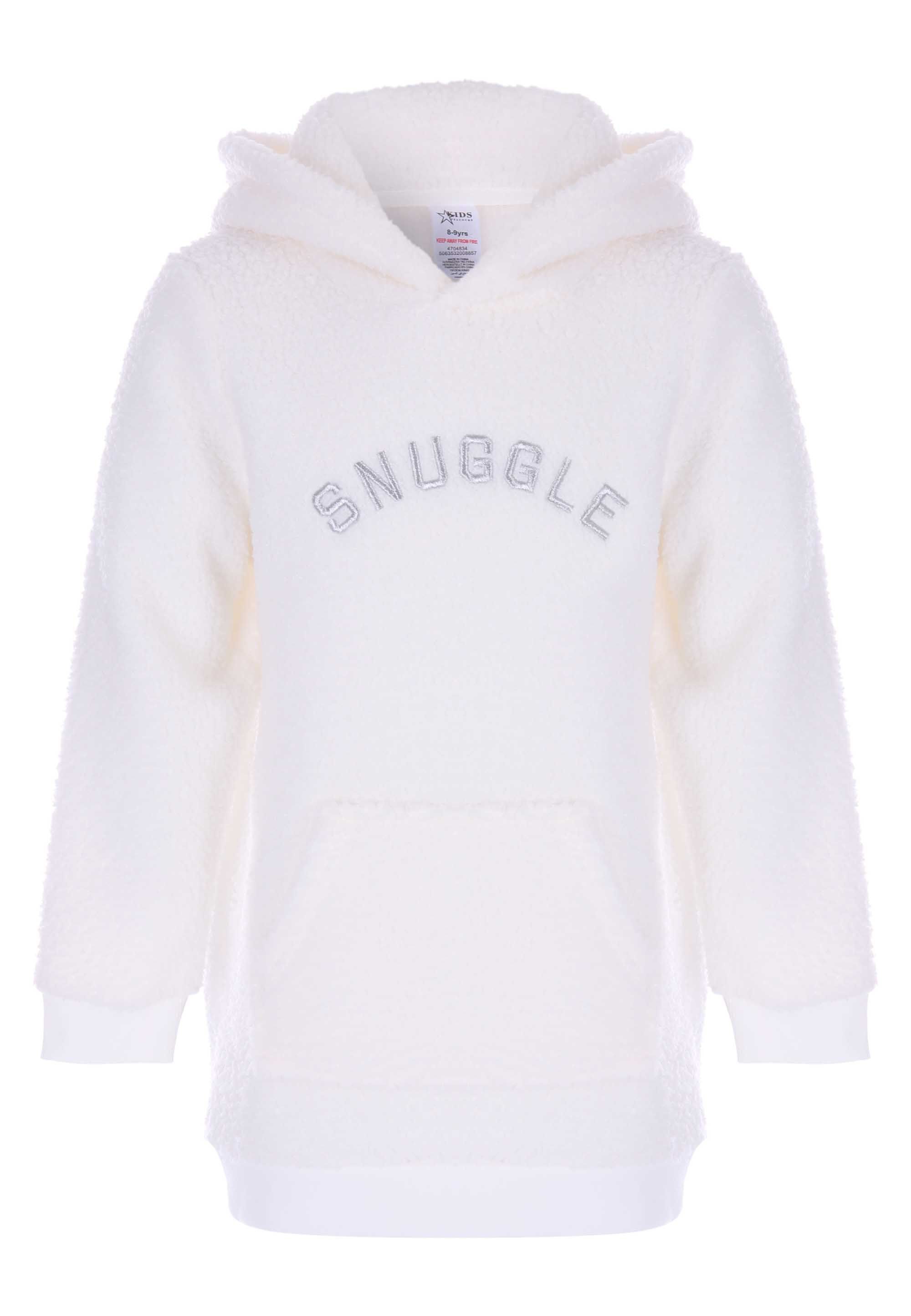 Older Girls Cream Oversized Slogan Hoodie