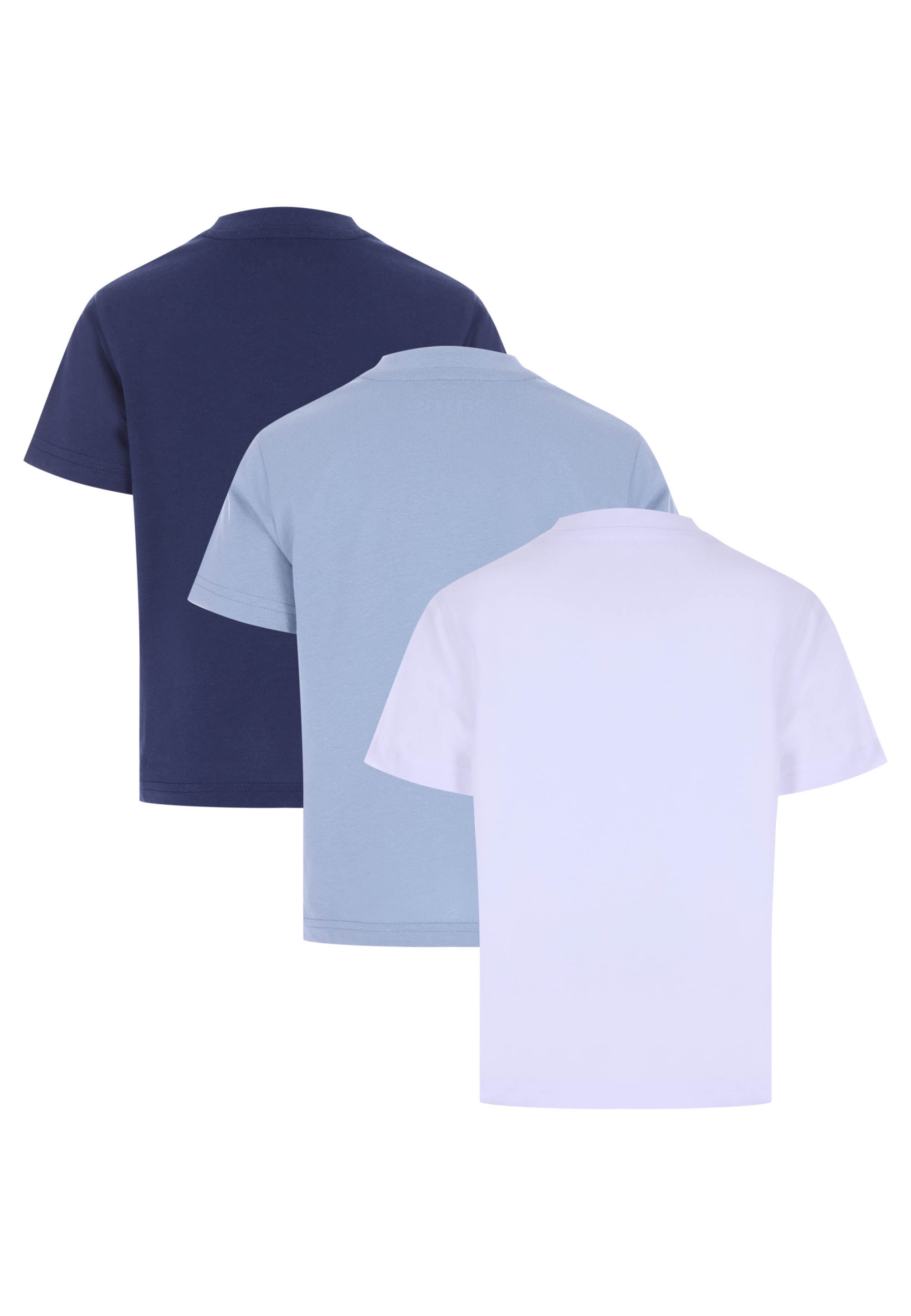 Younger Boys 3pk White, Blue & Navy Plain T-shirts