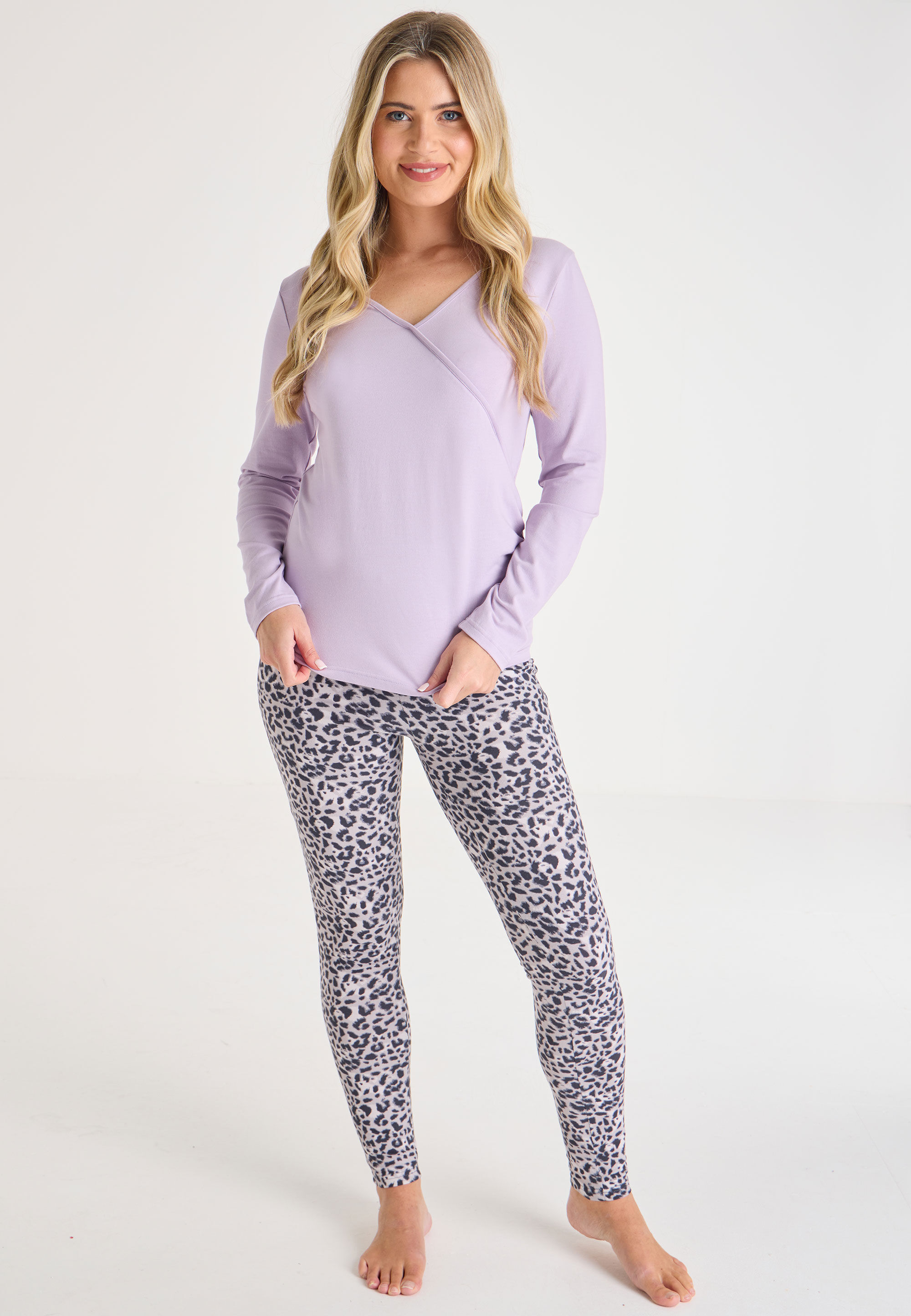 Womens Lilac Ballet Style Pyjama Top