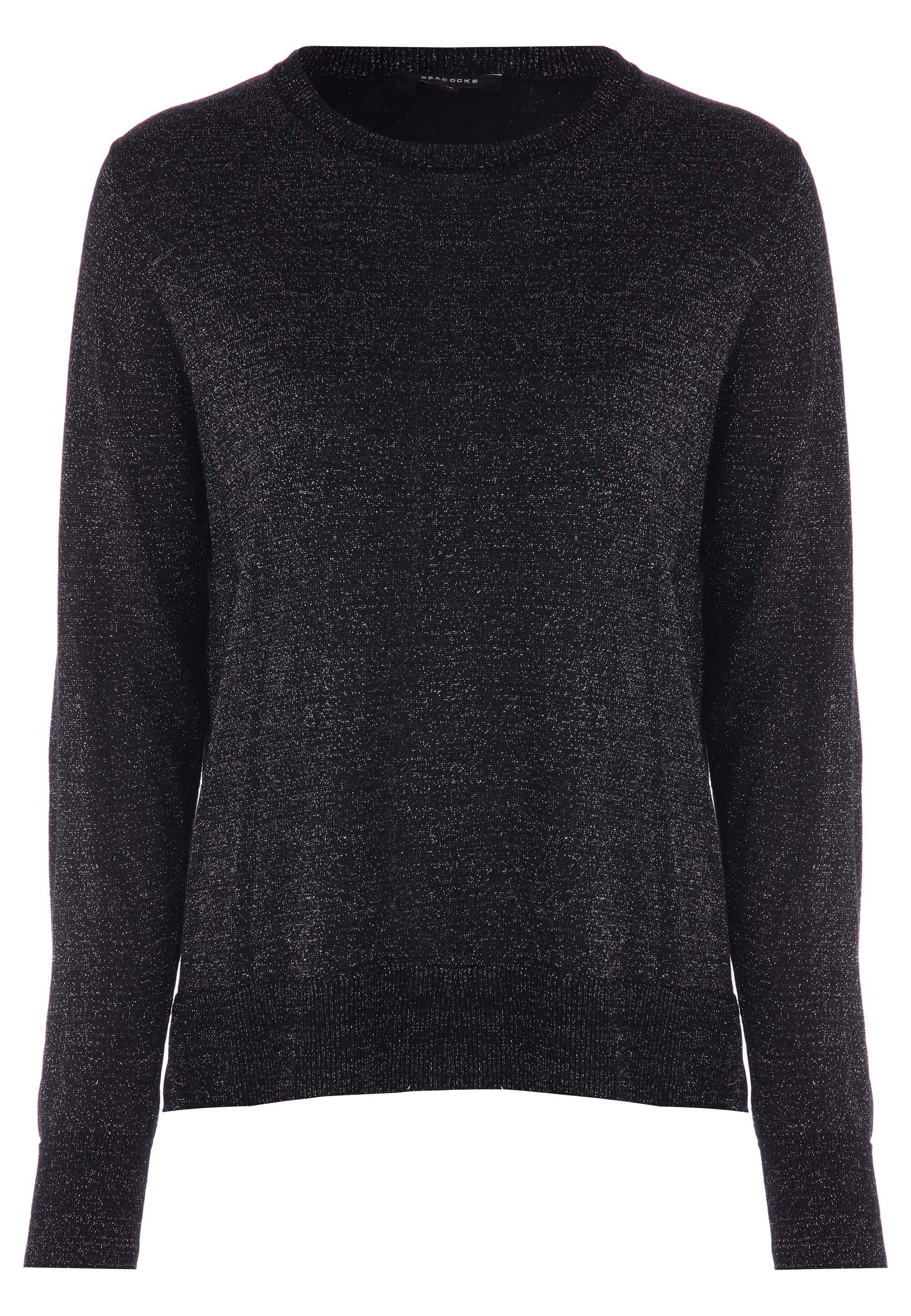Womens Silver Lurex Crew Neck Jumper