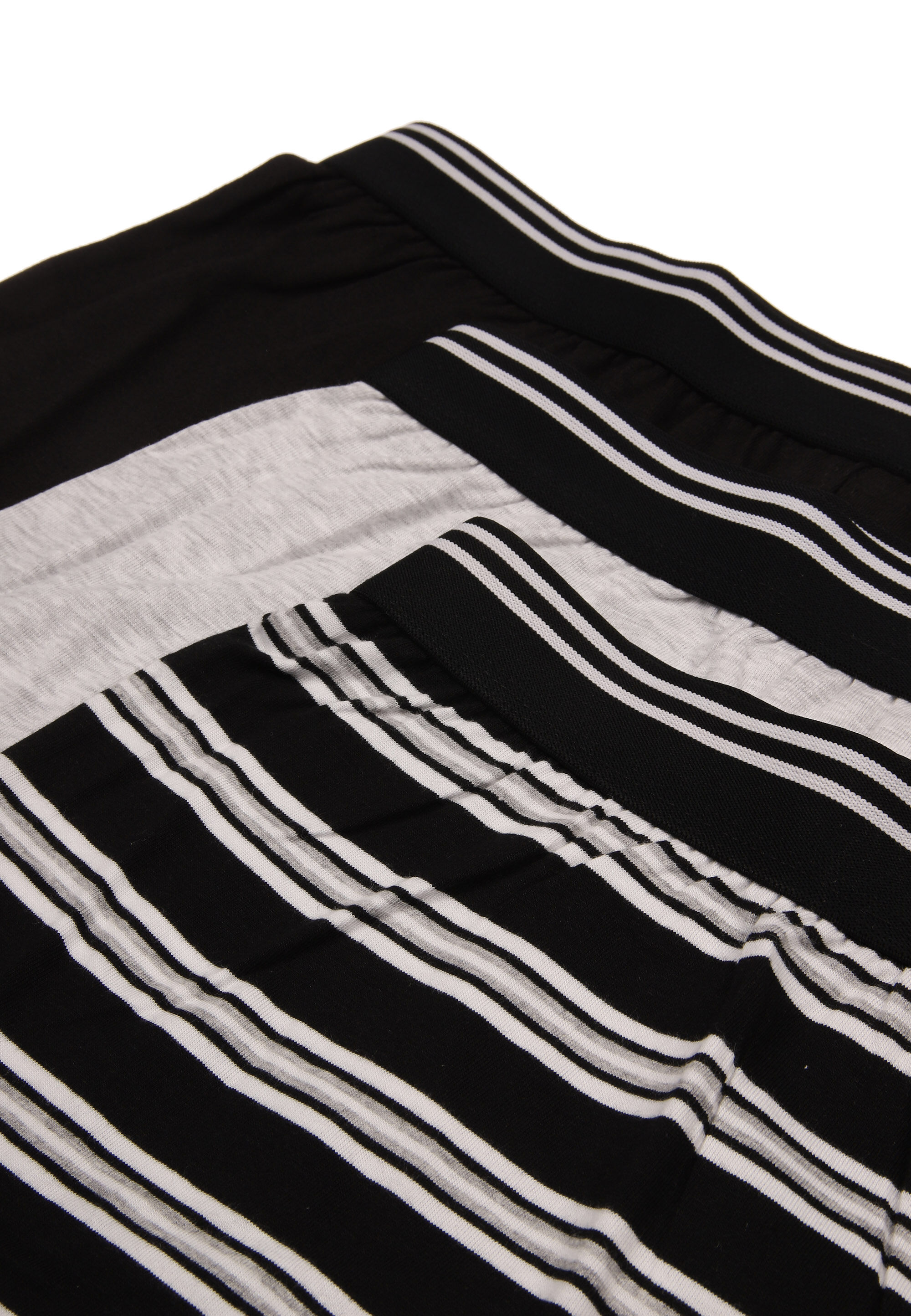 Mens 3pk Black & Grey Stripe Loosefit Boxers