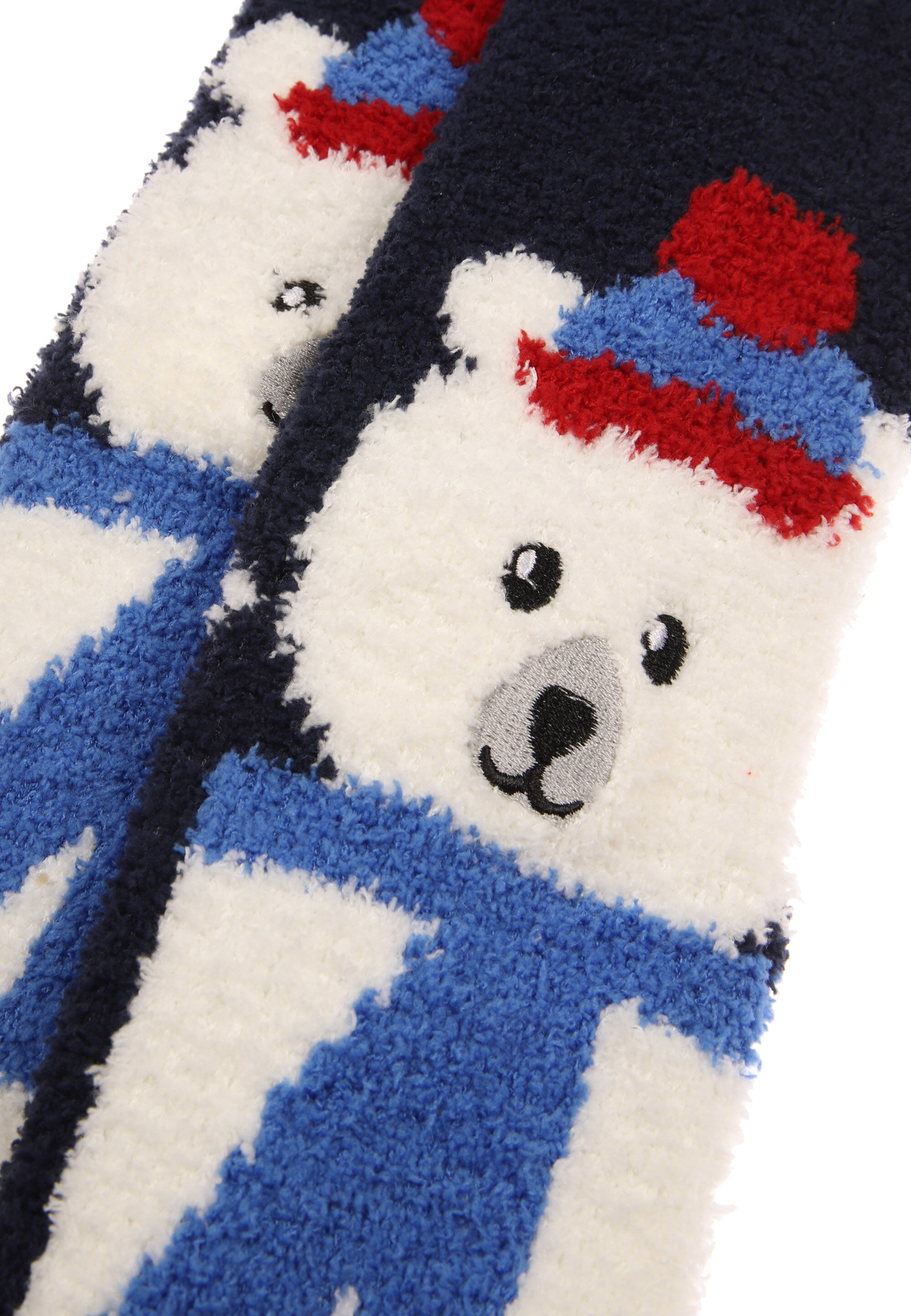 Mens 1pk Blue Bear Marshmallow Socks