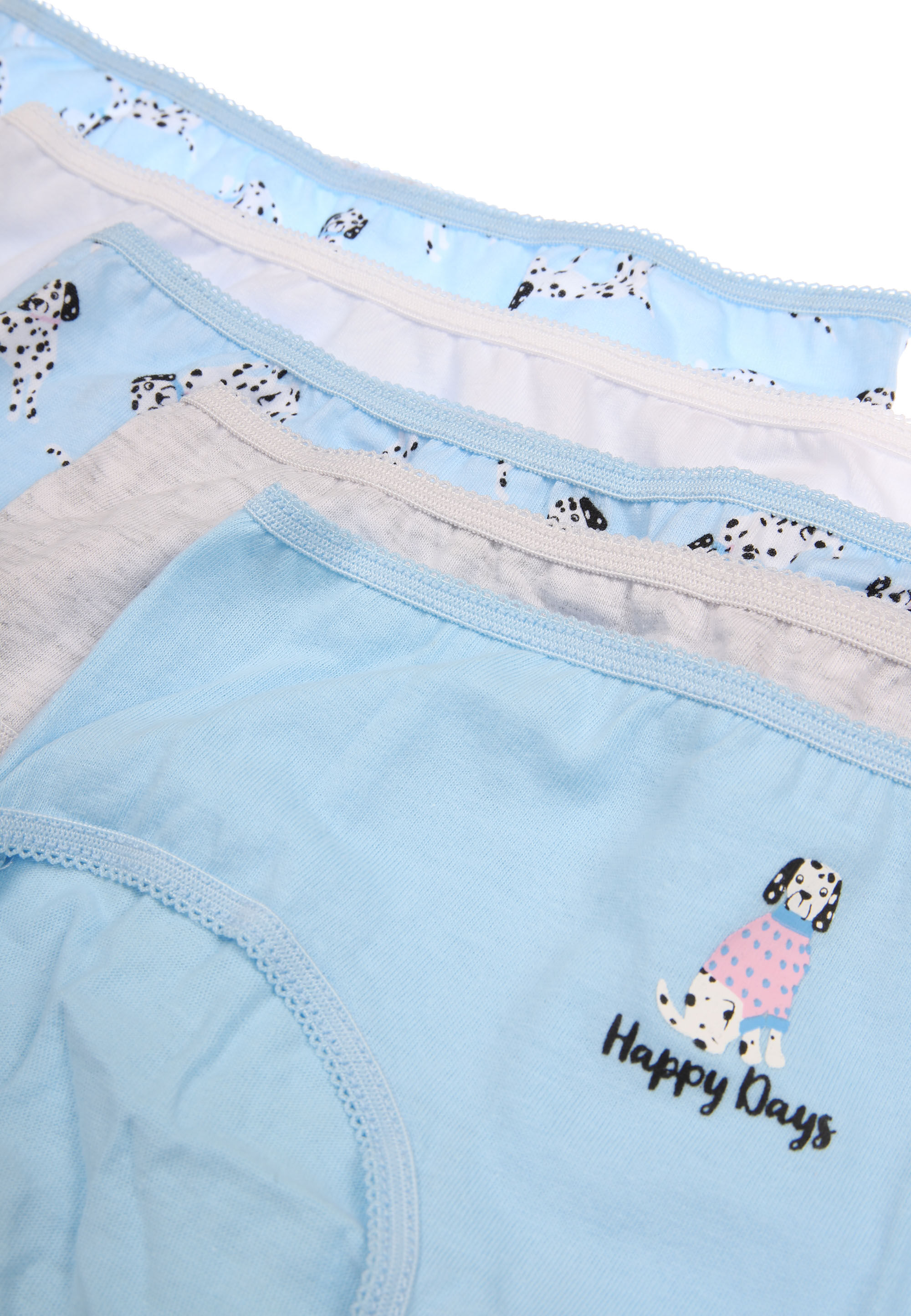Younger Girls 5pk Blue Dog Print Briefs