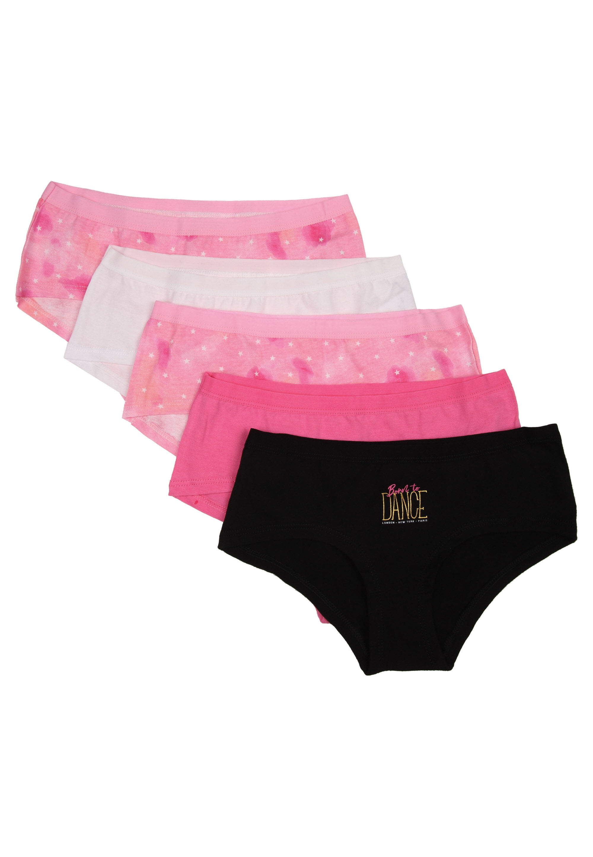 Older Girls 5pk Pink Star Print Shorts