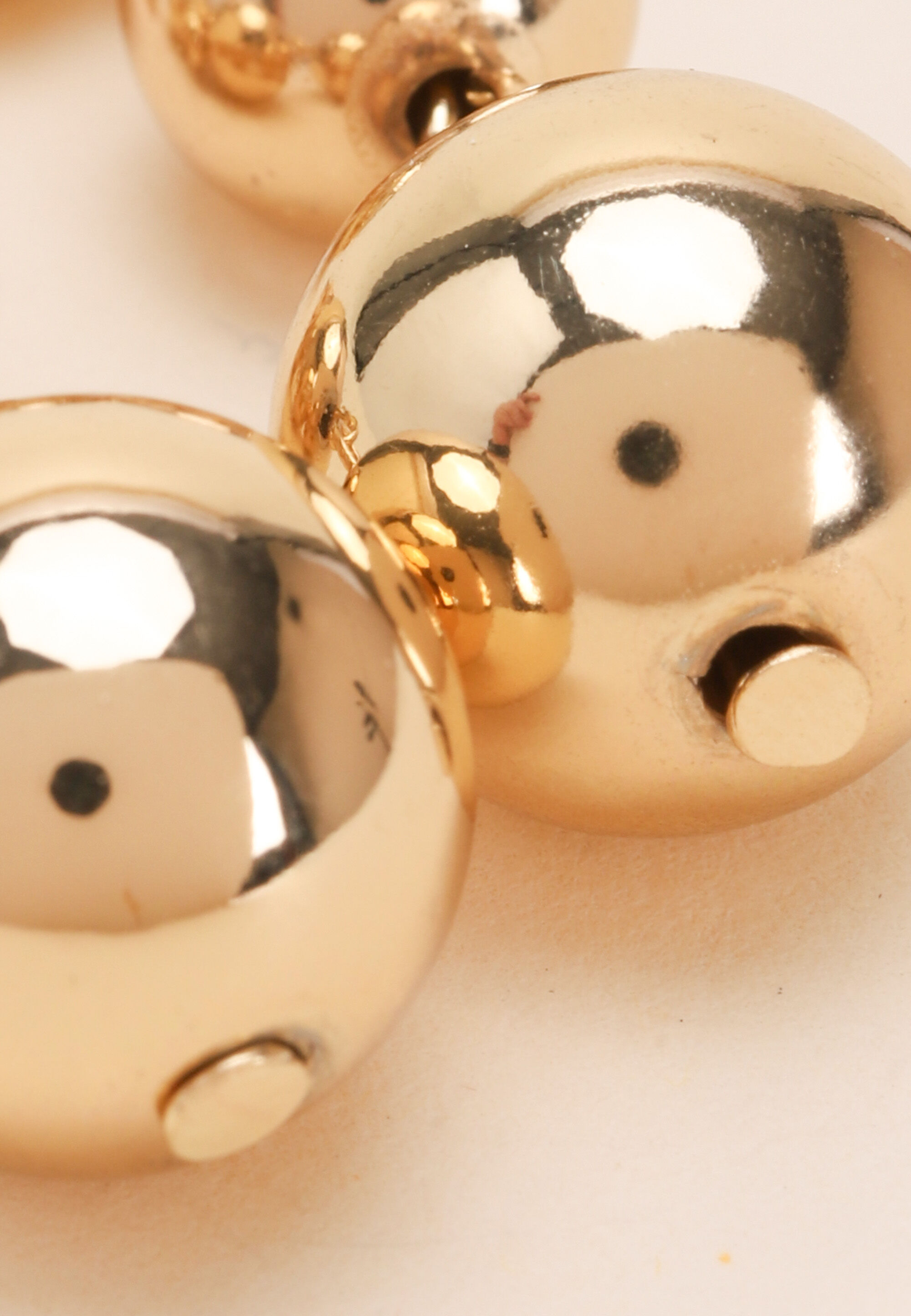 Womens Gold Orb Drop Earrings