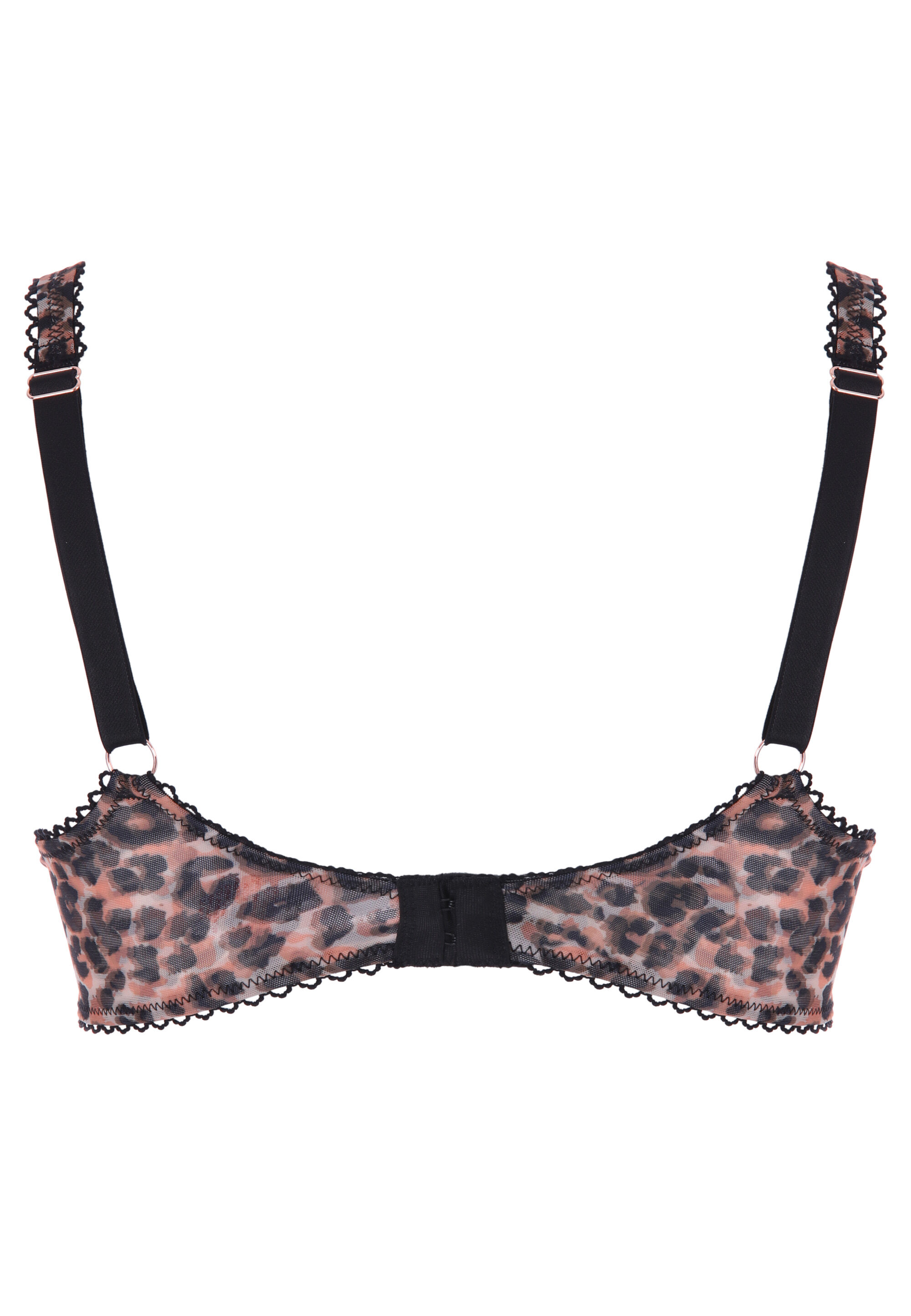 Womens Brown Leopard Print Non-Padded Mesh Bra