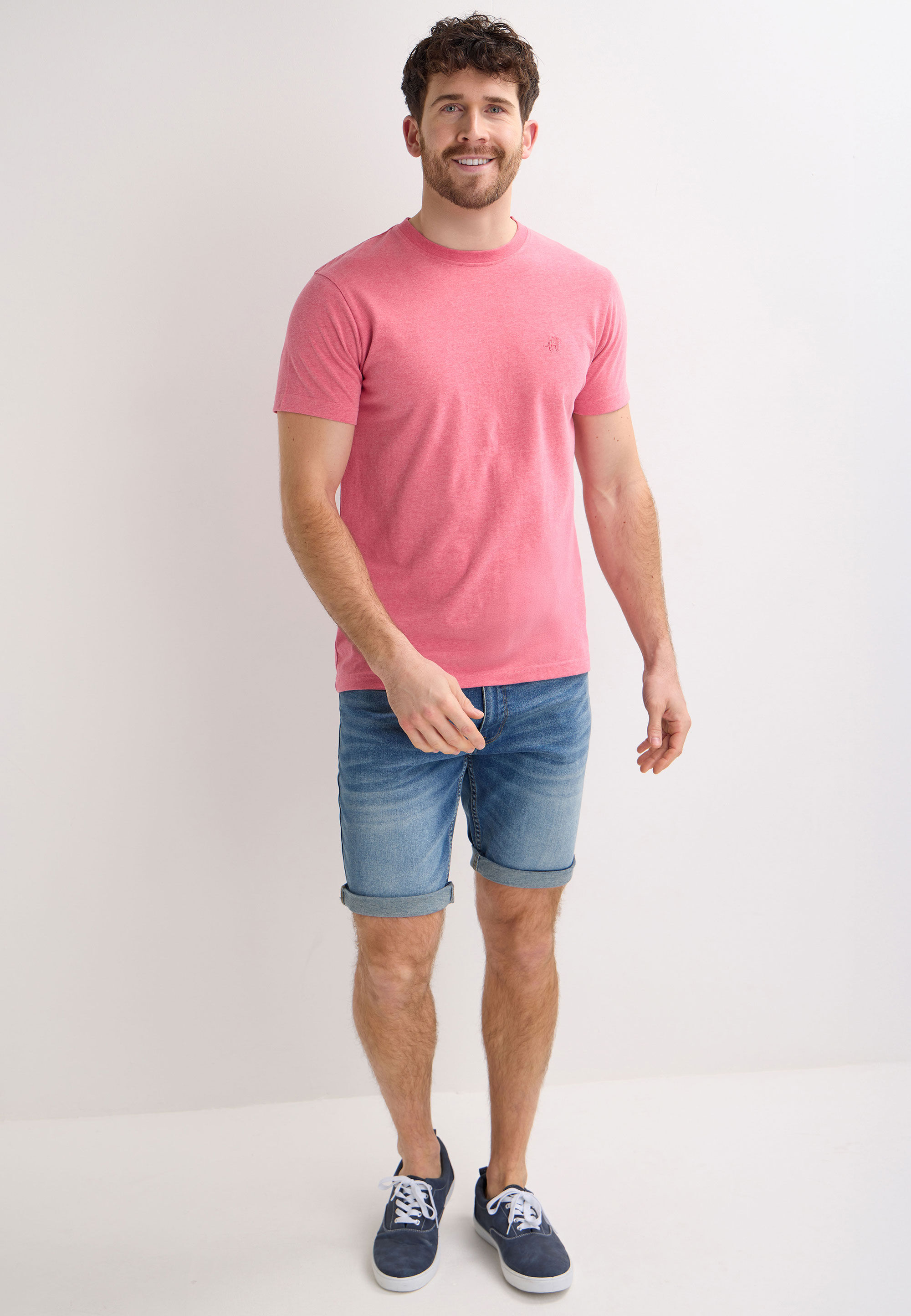 Mens Pink Plain Grindle T-Shirt