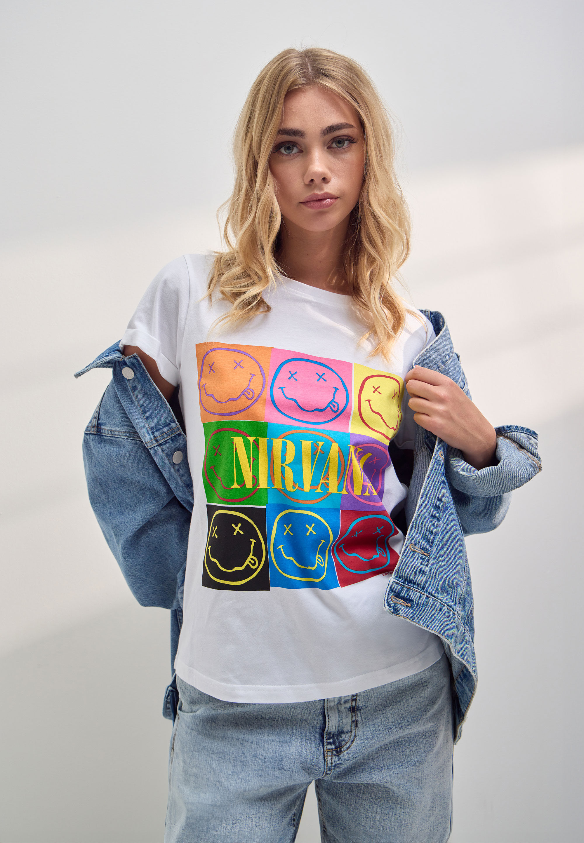 Womens White Nirvana Graphic T-Shirt