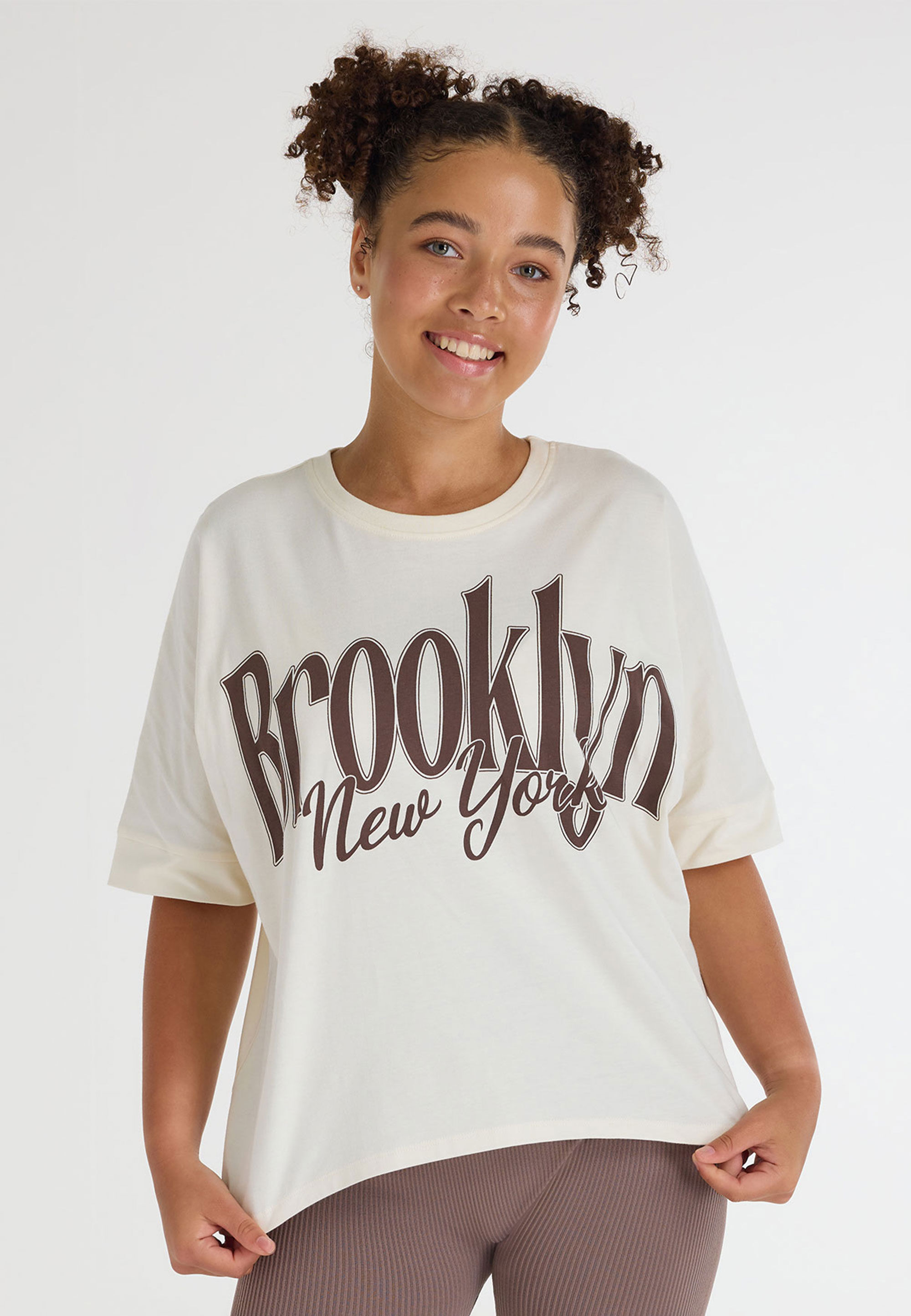 Older Girls Stone Brooklyn Graphic Slogan T-Shirt