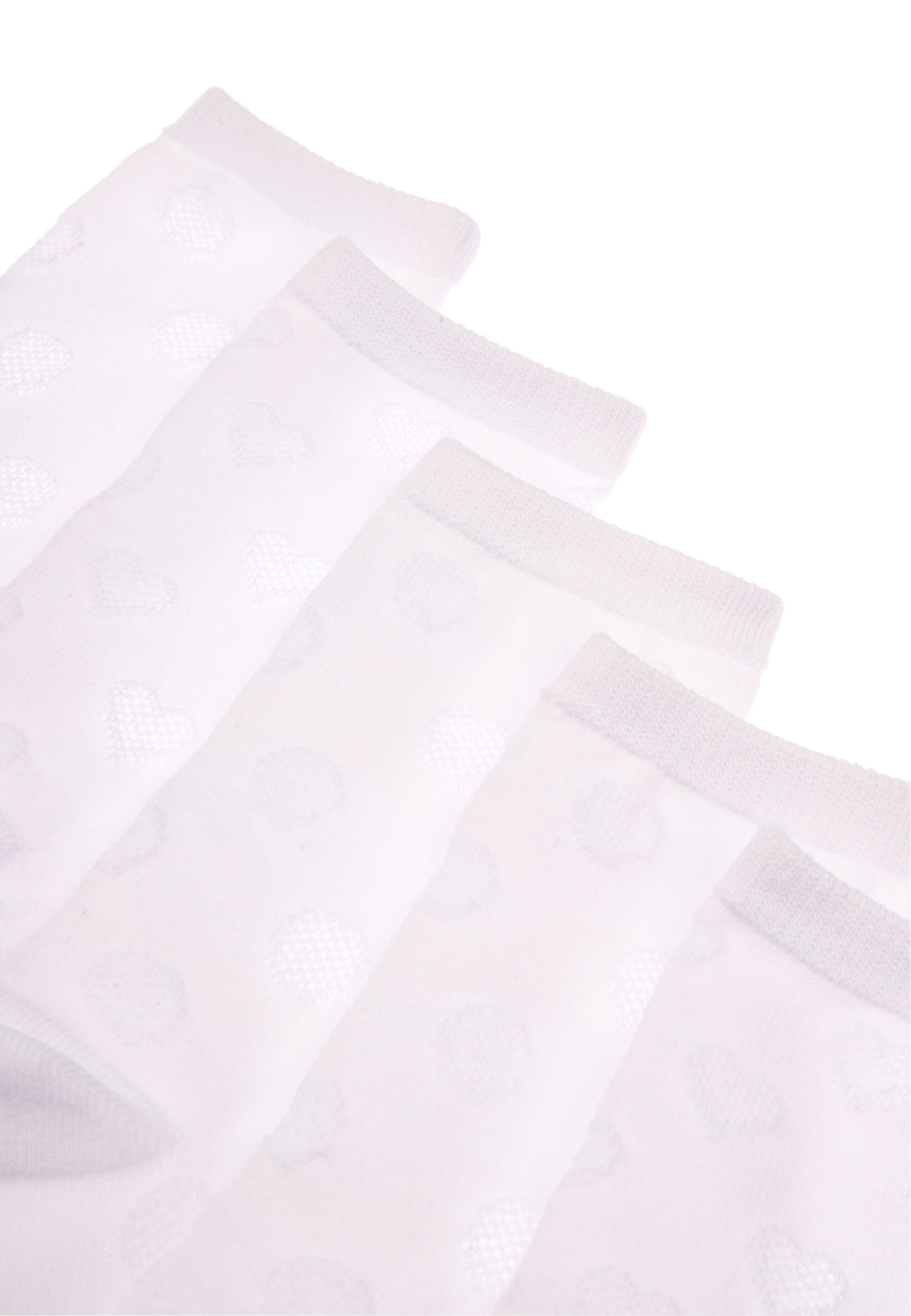 Girls 5pk White Ankle Textured Socks