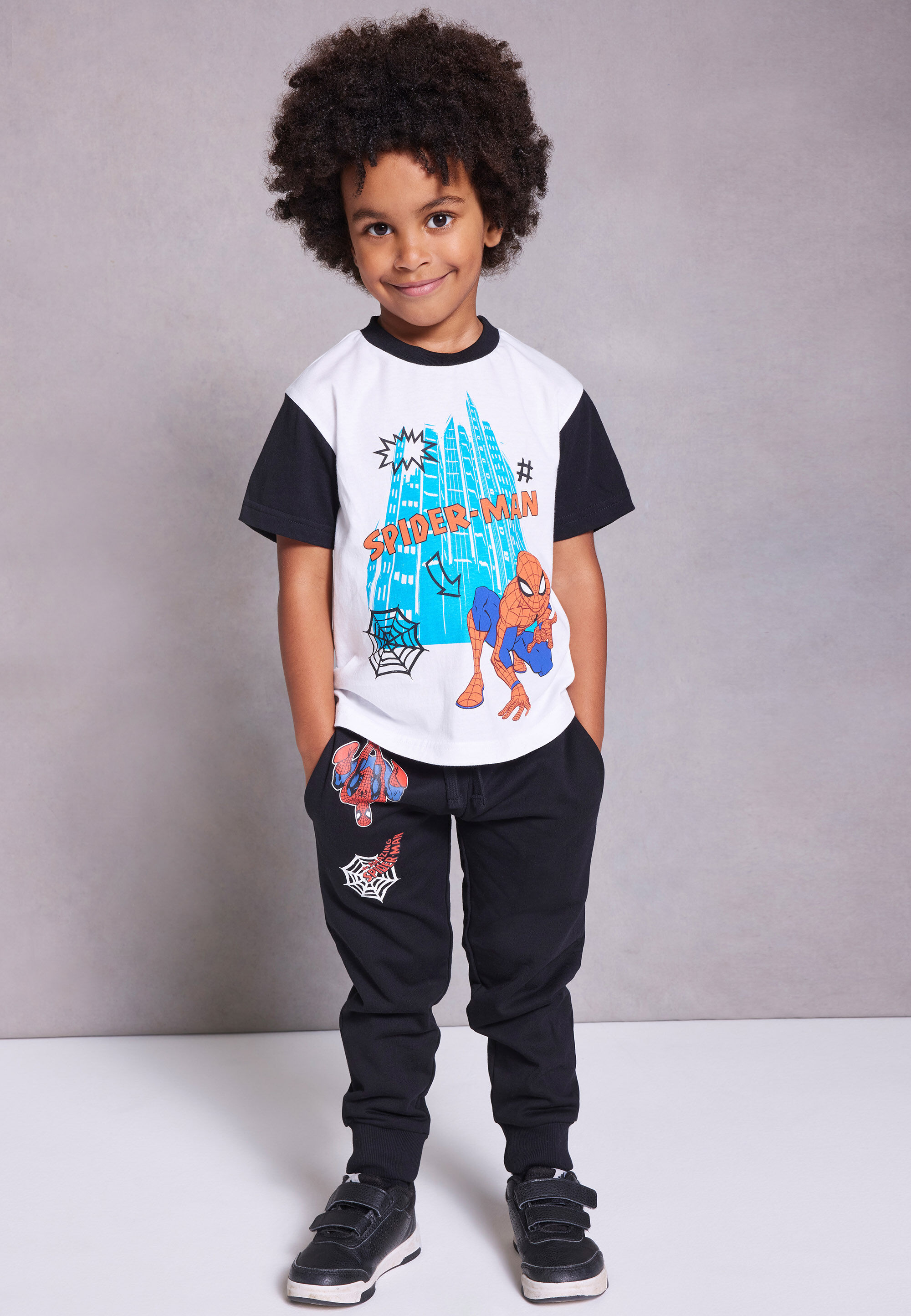 Younger Boys White Spider-Man Short Sleeve T-shirt