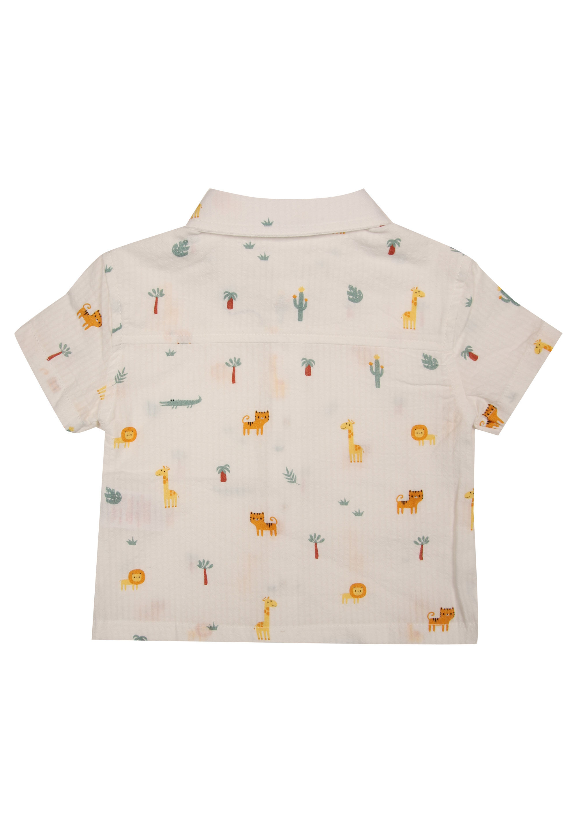Baby Boys Cream Jungle Print Shirt and Shorts Set