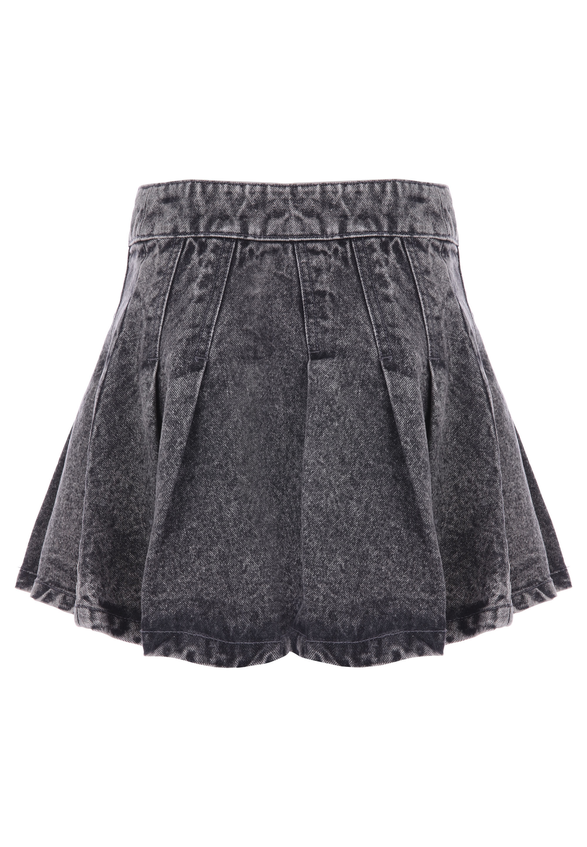 Older Girls Grey Pleated Denim Skirt