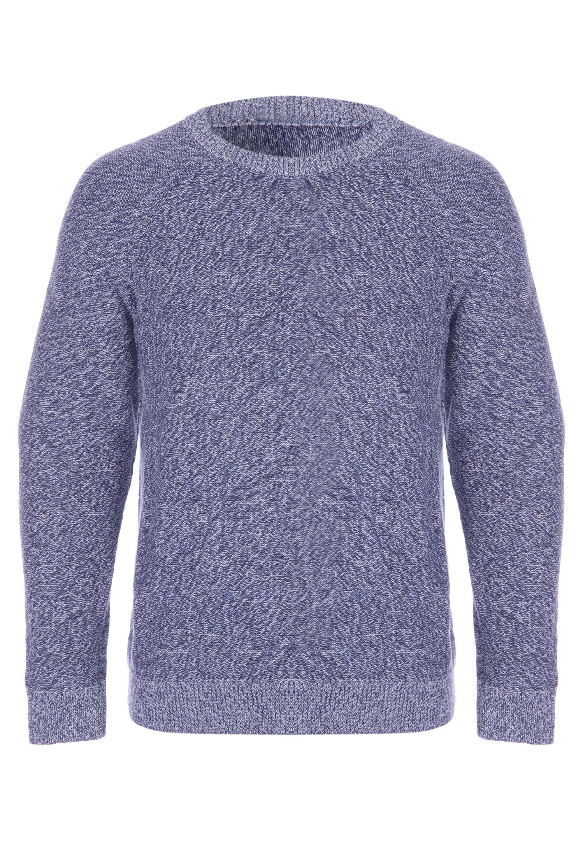 Mens Blue Crew Space Dye Knit Jumper